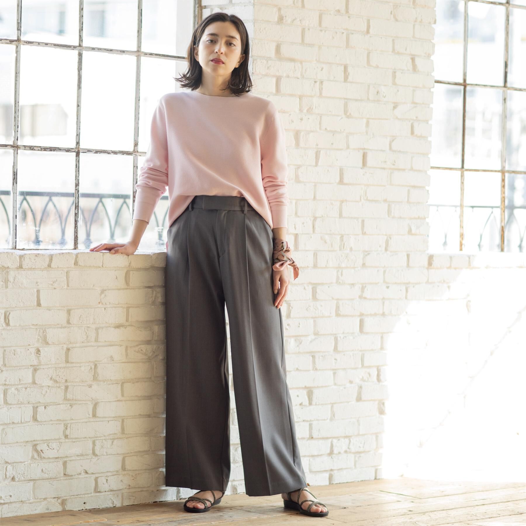 OPAQUE.CLIP「【UVケア】ボートネックガーターニット《6col/洗濯機OK》」|ニット・セーター|