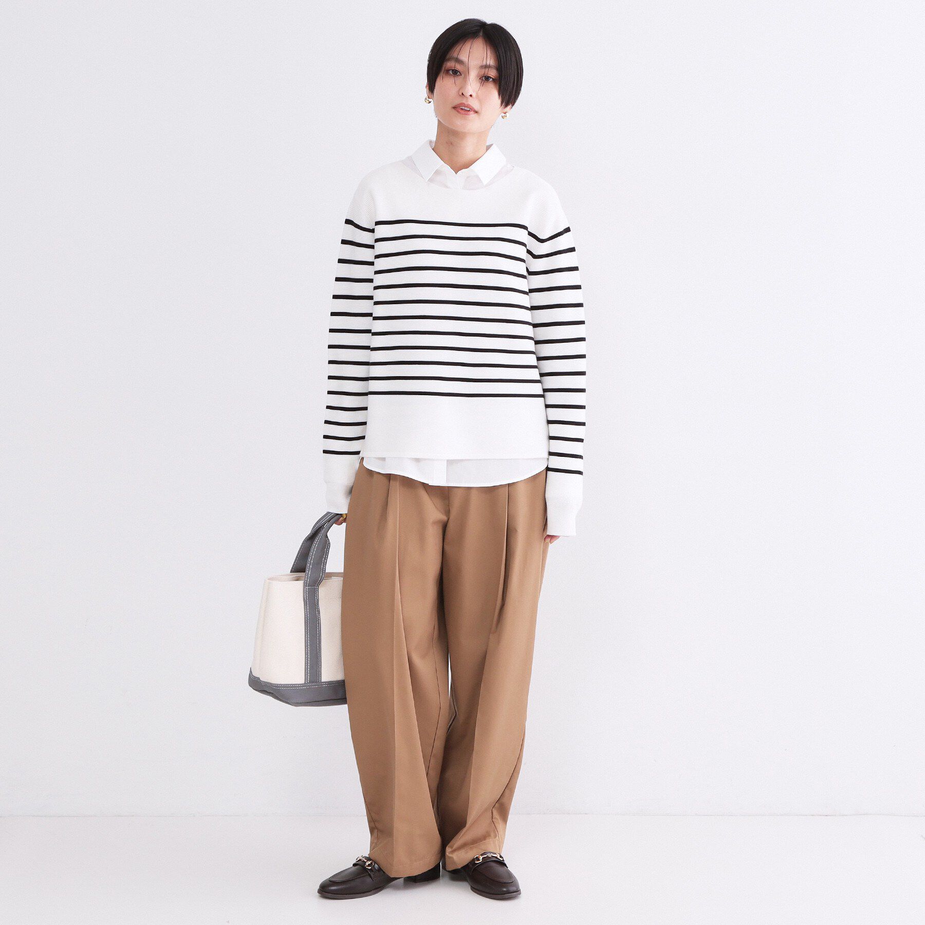 OPAQUE.CLIP「【UVケア】ボートネックガーターニット《6col/洗濯機OK》」|ニット・セーター|