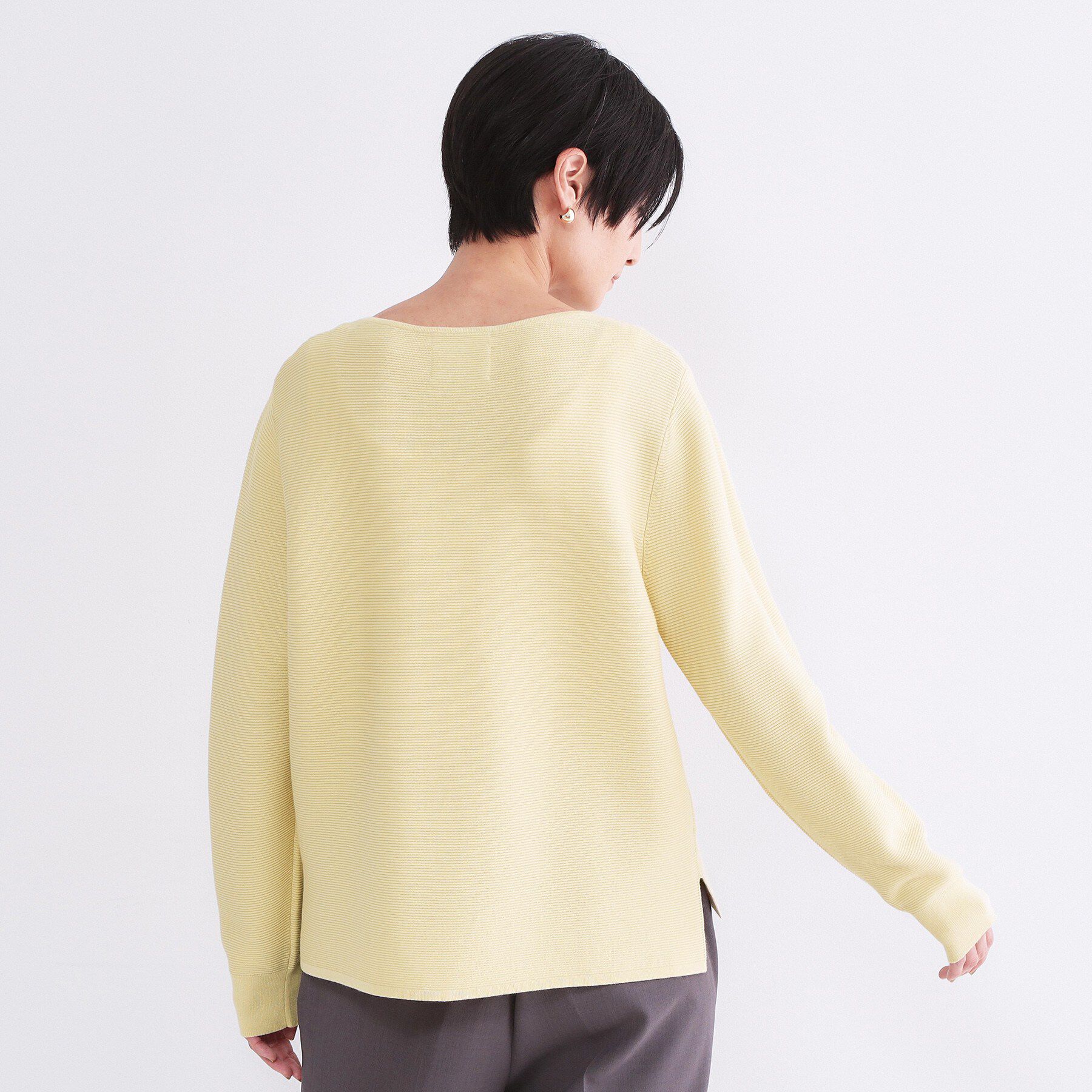 OPAQUE.CLIP「【UVケア】ボートネックガーターニット《6col/洗濯機OK》」|ニット・セーター|