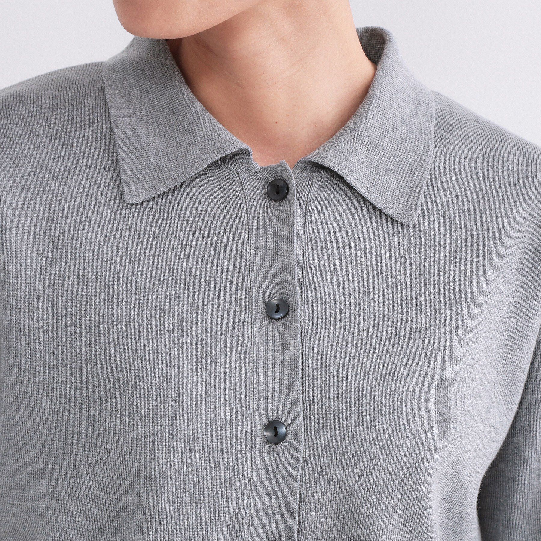 OPAQUE.CLIP「ポロ衿シャツドッキングニット【洗濯機OK】」|カーディガン|