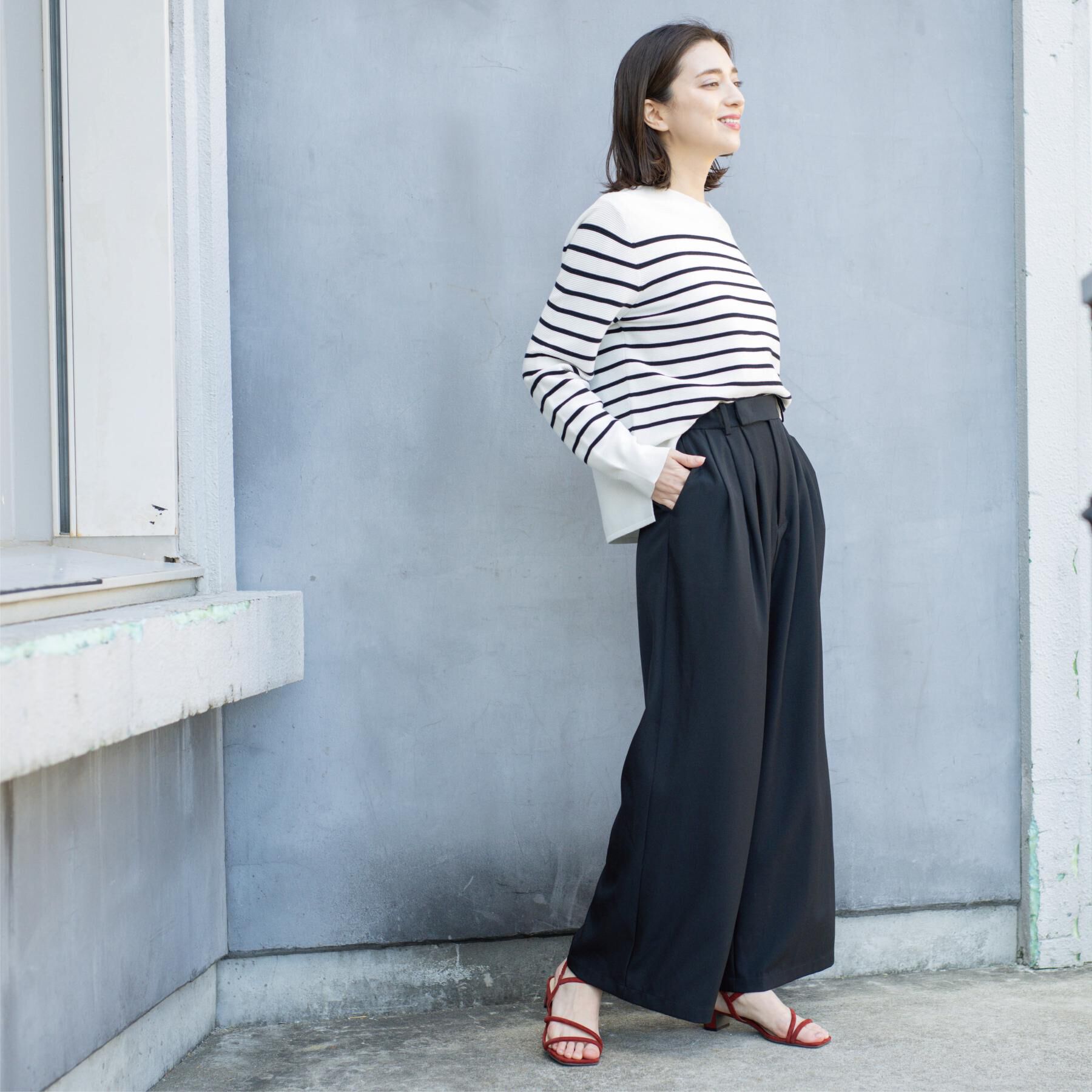 OPAQUE.CLIP「美脚ストレッチ イージータックワイドパンツ【洗濯機OK】」|その他|