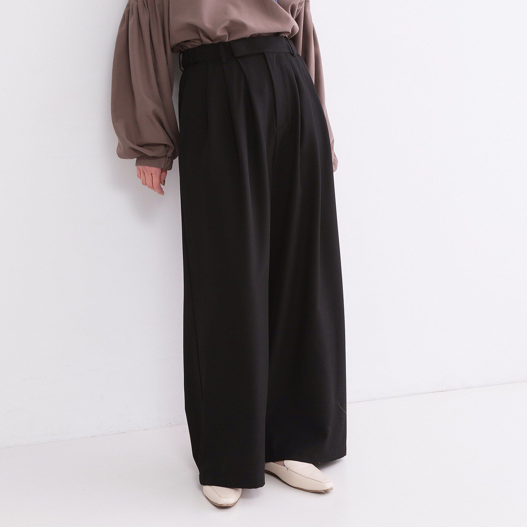 OPAQUE.CLIP「美脚ストレッチ イージータックワイドパンツ【洗濯機OK】」|その他|