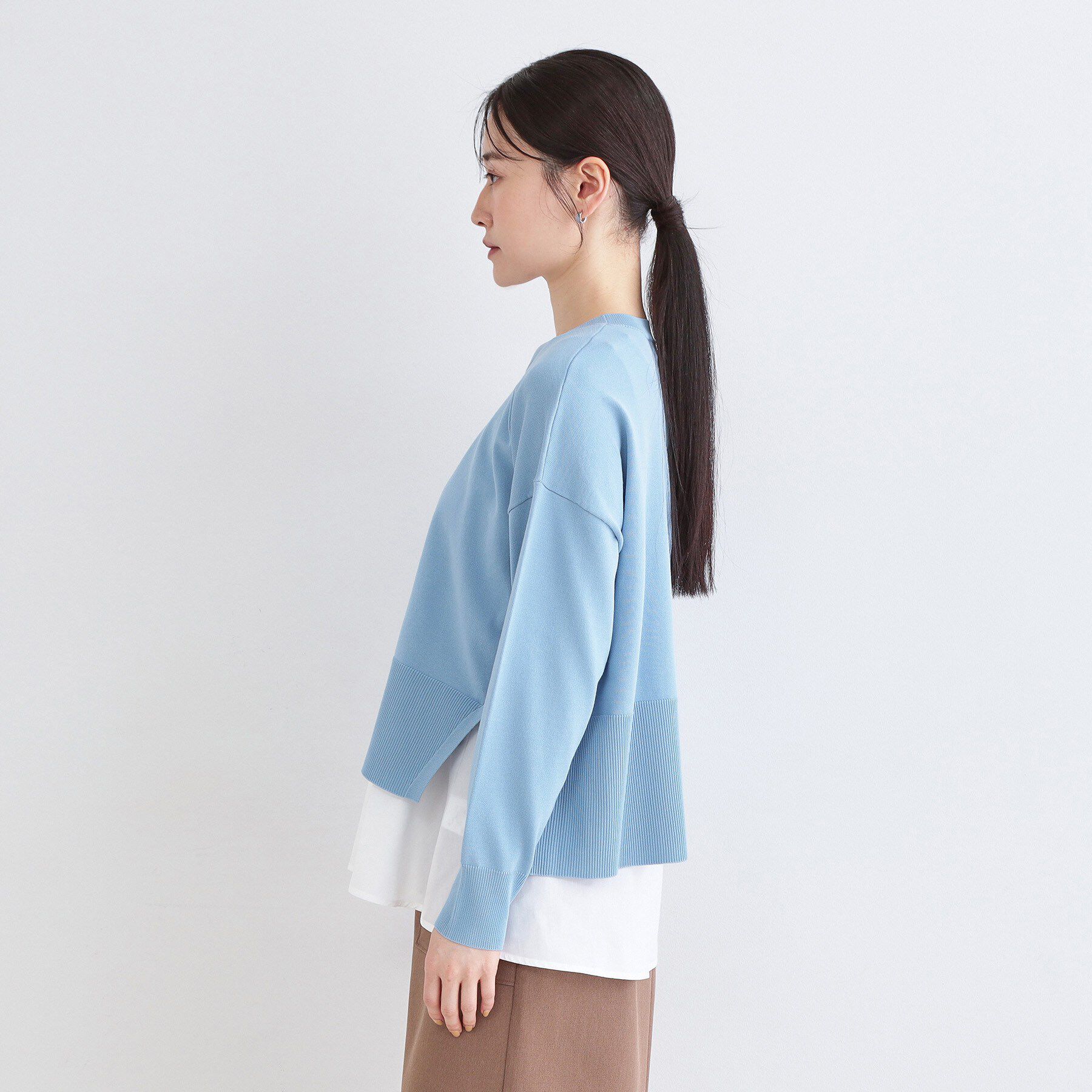 OPAQUE.CLIP「《ツインセット》ワイドニット&times;裾フレアタンクトップ【洗濯機OK】」|ニット・セーター|