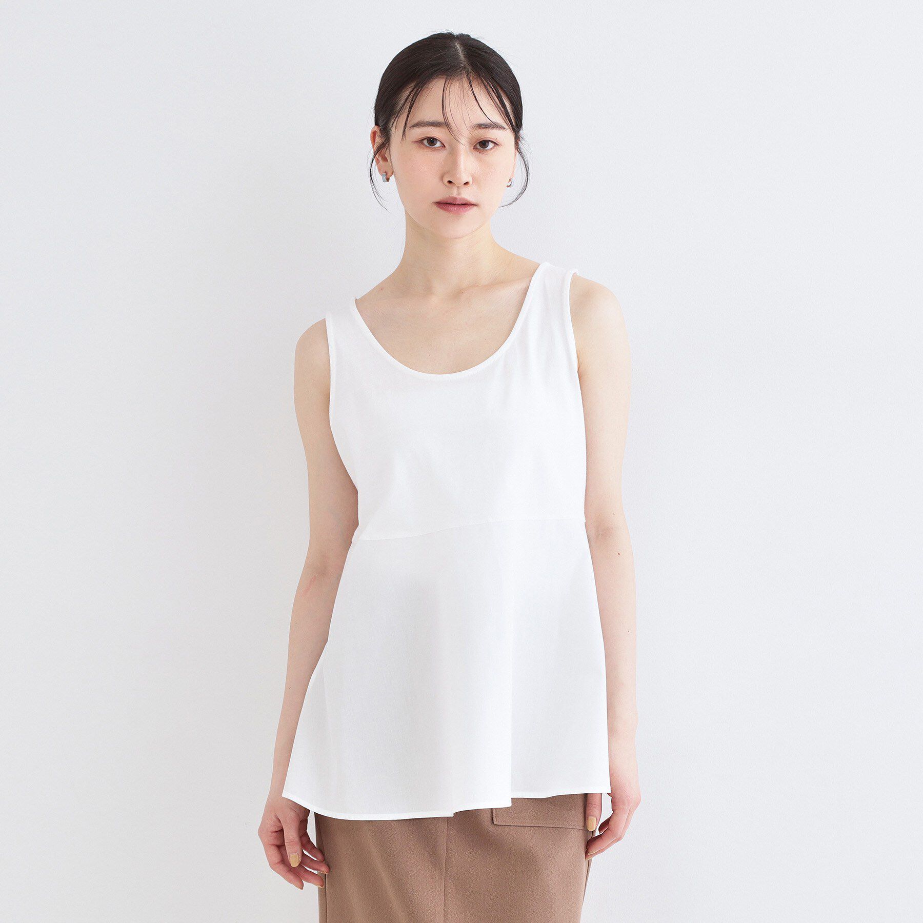 OPAQUE.CLIP「《ツインセット》ワイドニット&times;裾フレアタンクトップ【洗濯機OK】」|ニット・セーター|