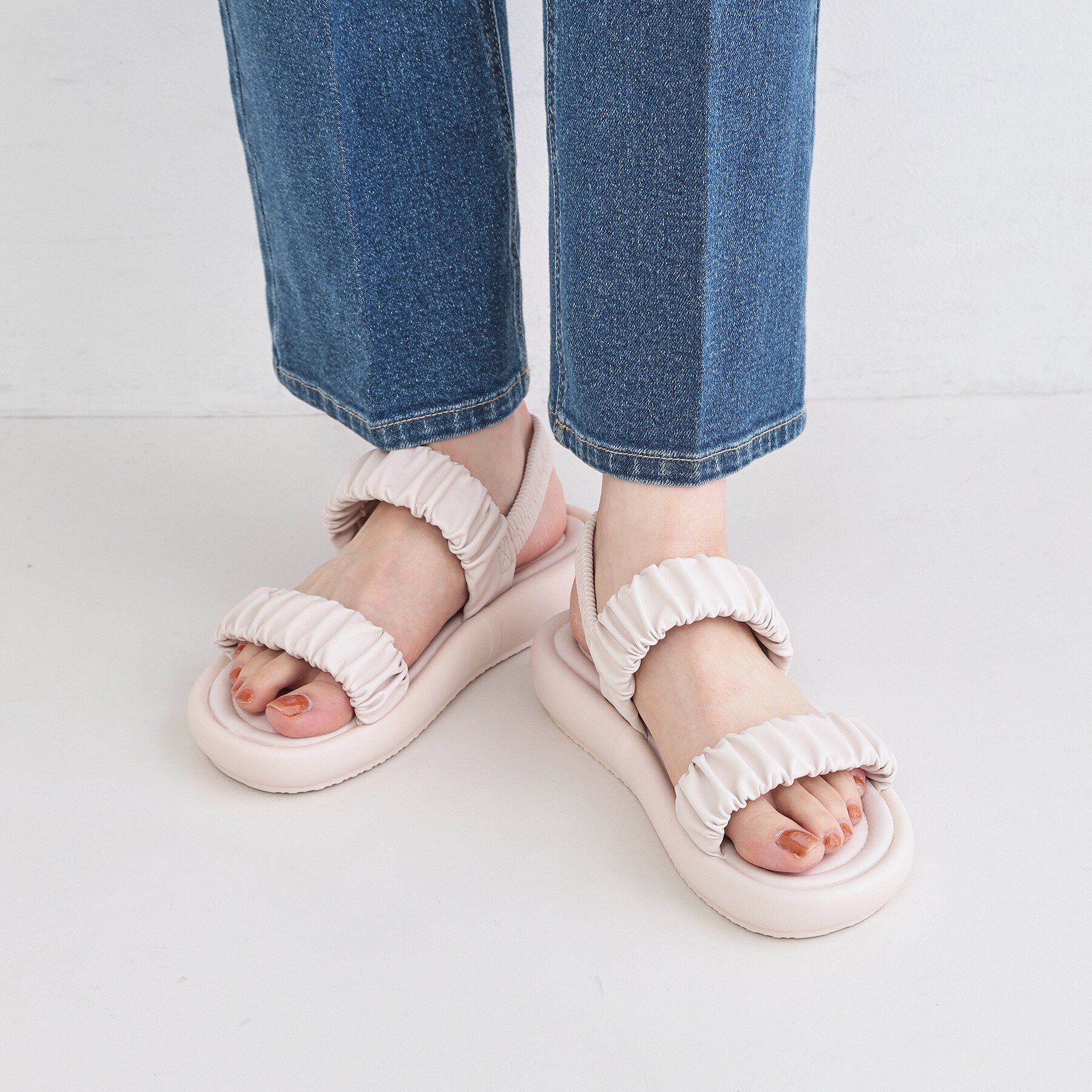 OPAQUE.CLIP「ギャザーベルトデザインサンダル」|サンダル|