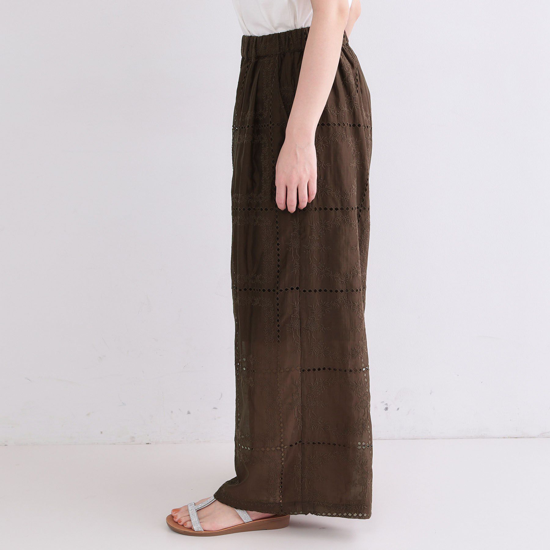 OPAQUE.CLIP「刺繍イージーワイドパンツ／セットアップ対応可【洗濯機OK】」|その他|