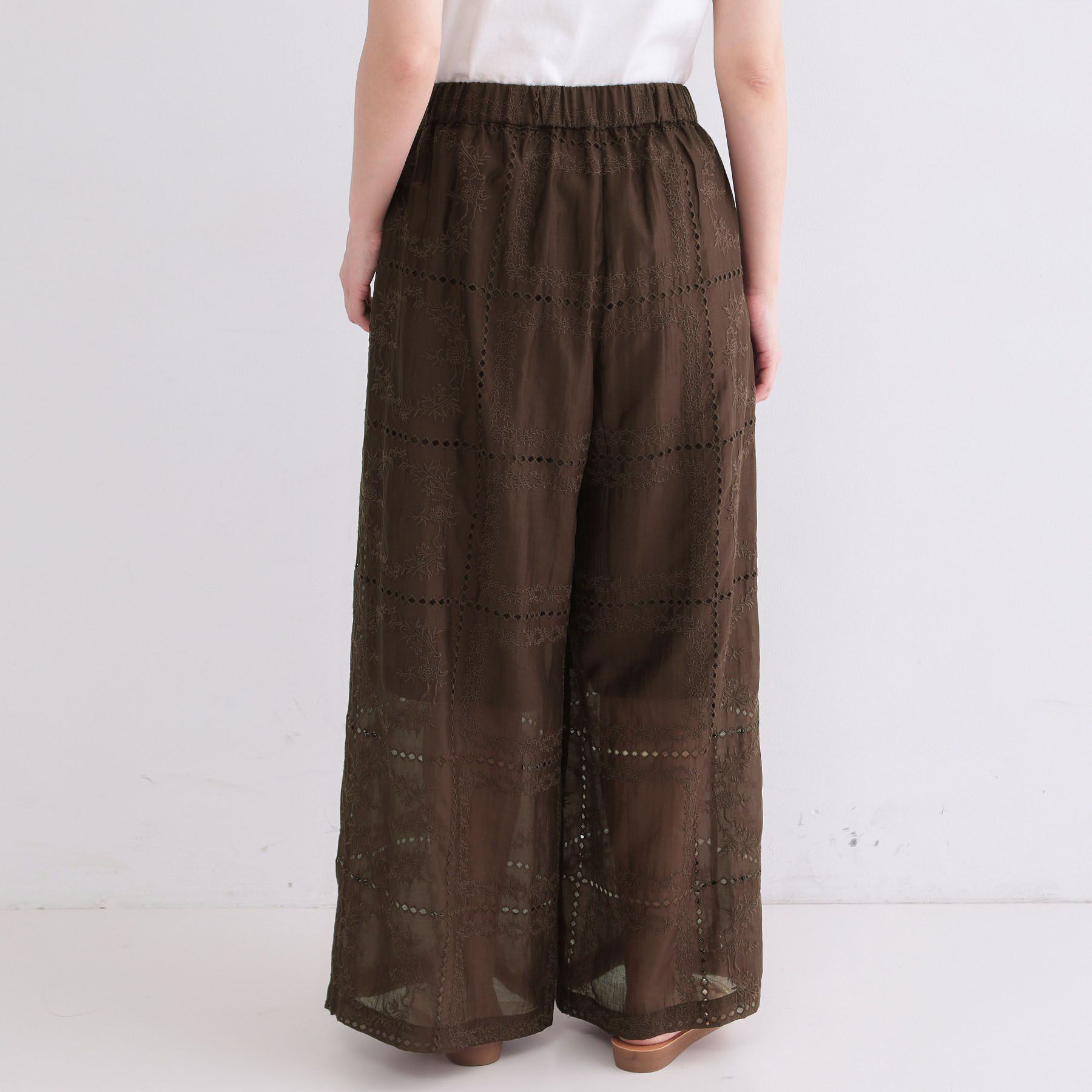 OPAQUE.CLIP「刺繍イージーワイドパンツ／セットアップ対応可【洗濯機OK】」|その他|