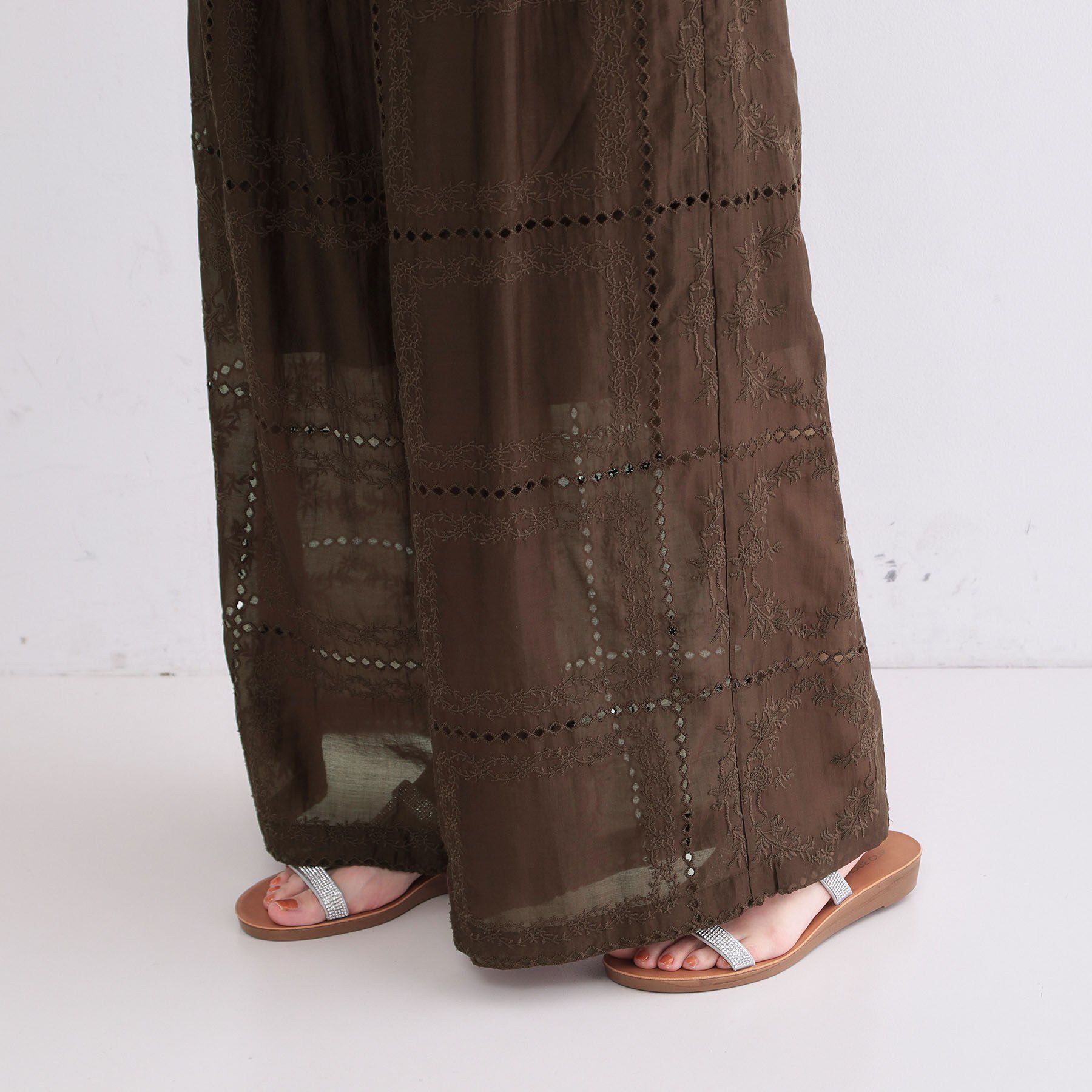 OPAQUE.CLIP「刺繍イージーワイドパンツ／セットアップ対応可【洗濯機OK】」|その他|