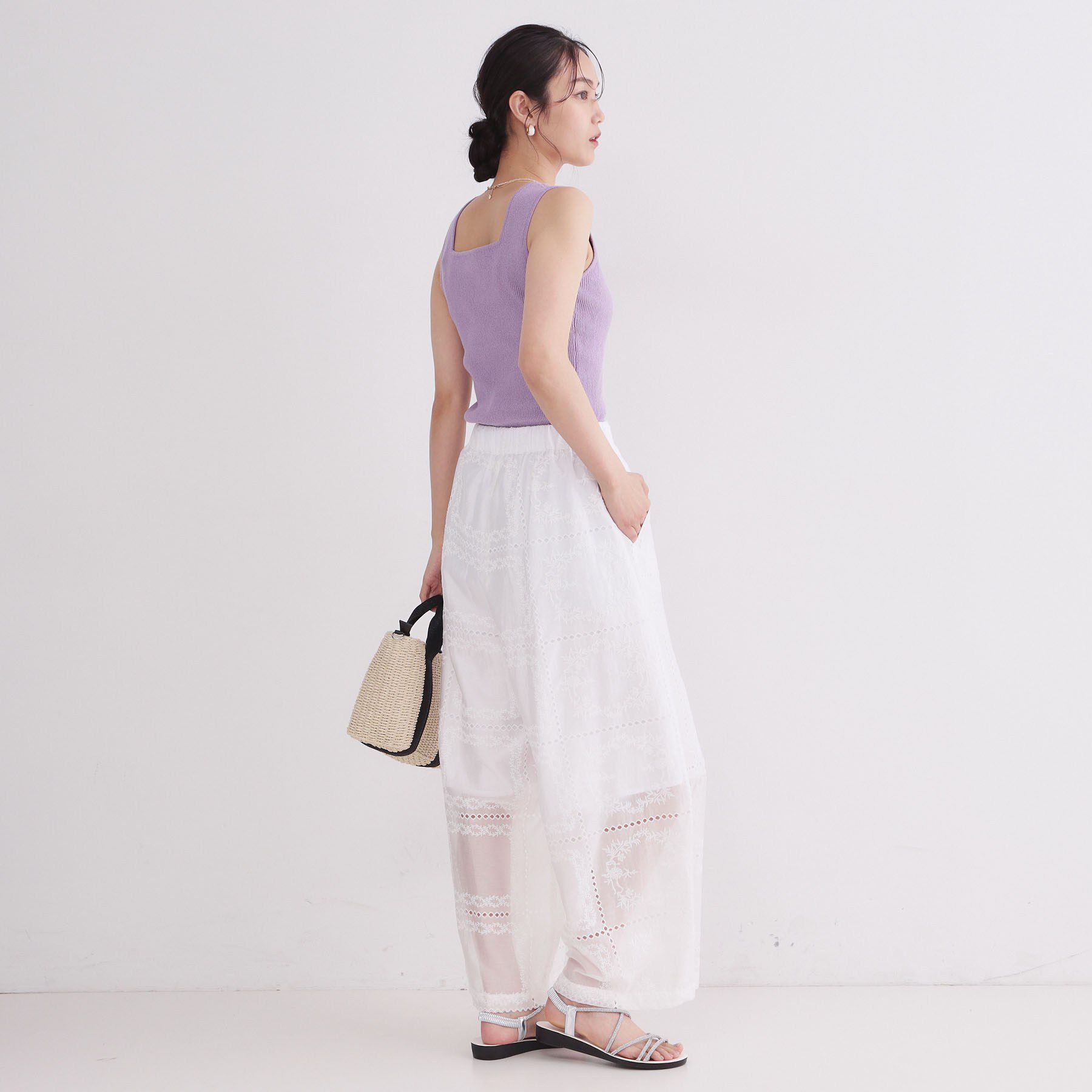 OPAQUE.CLIP「刺繍イージーワイドパンツ／セットアップ対応可【洗濯機OK】」|その他|