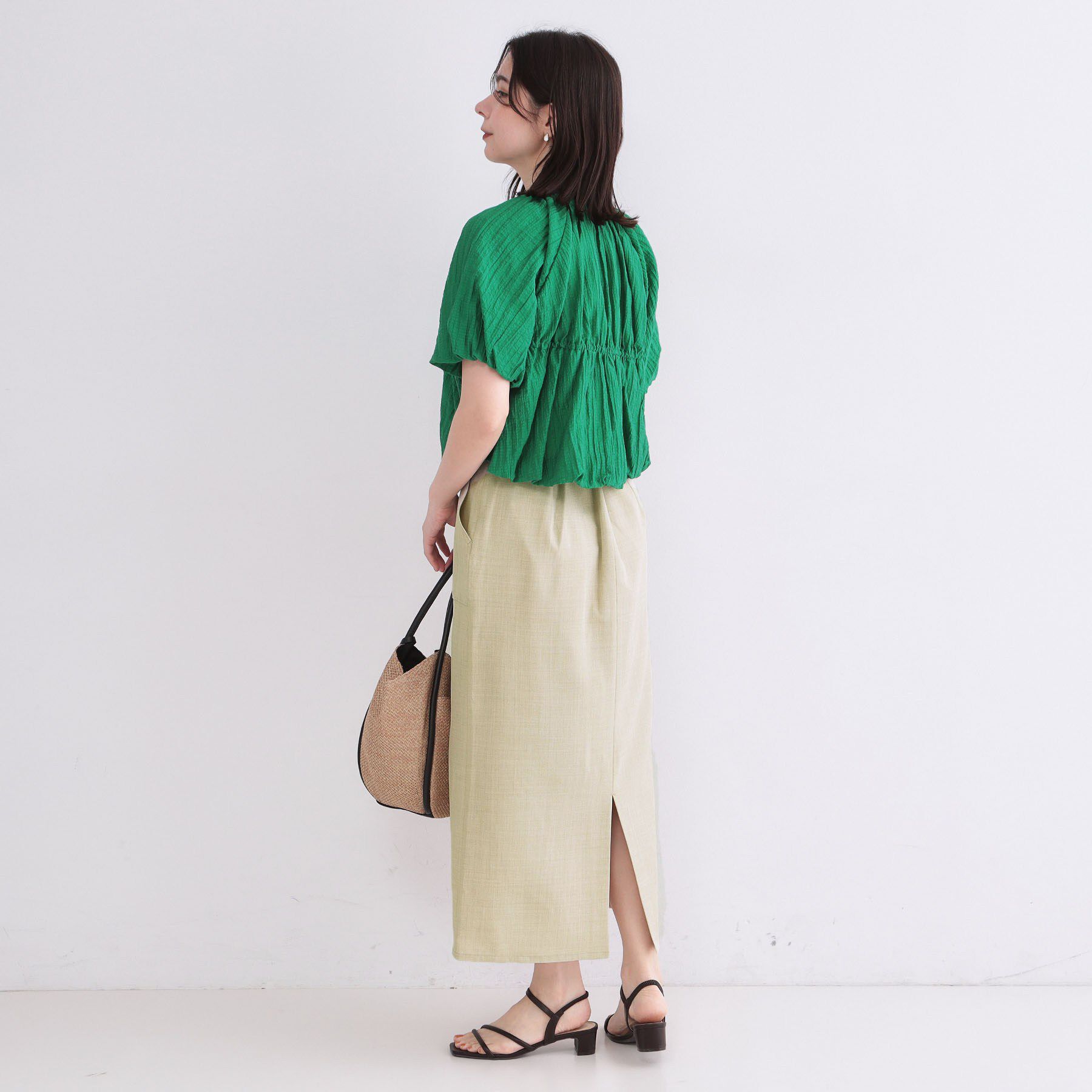 OPAQUE.CLIP「ストレッチリネンライクタイトスカート【洗濯機OK】」|スカート|