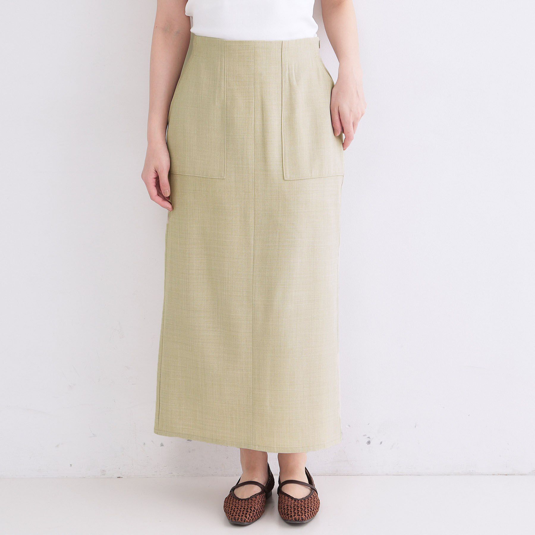 OPAQUE.CLIP「ストレッチリネンライクタイトスカート【洗濯機OK】」|スカート|
