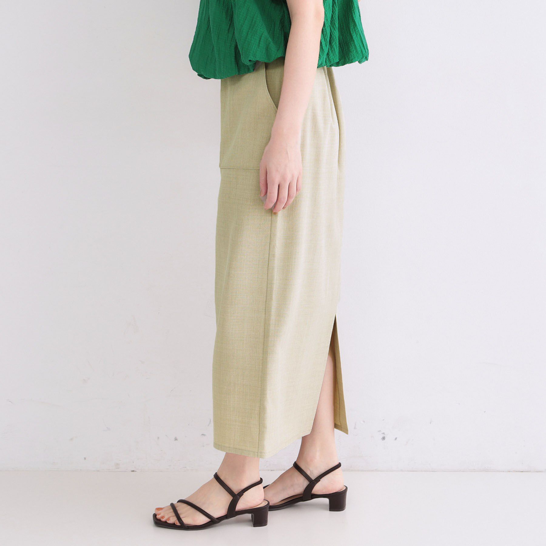 OPAQUE.CLIP「ストレッチリネンライクタイトスカート【洗濯機OK】」|スカート|