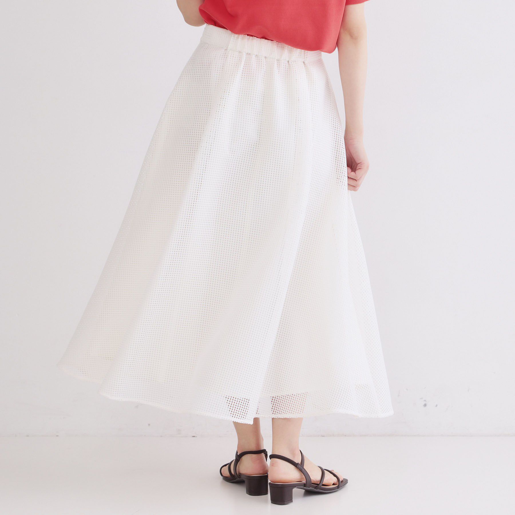 OPAQUE.CLIP「プリントアソートメッシュフレアスカート【洗濯機OK】」|スカート|