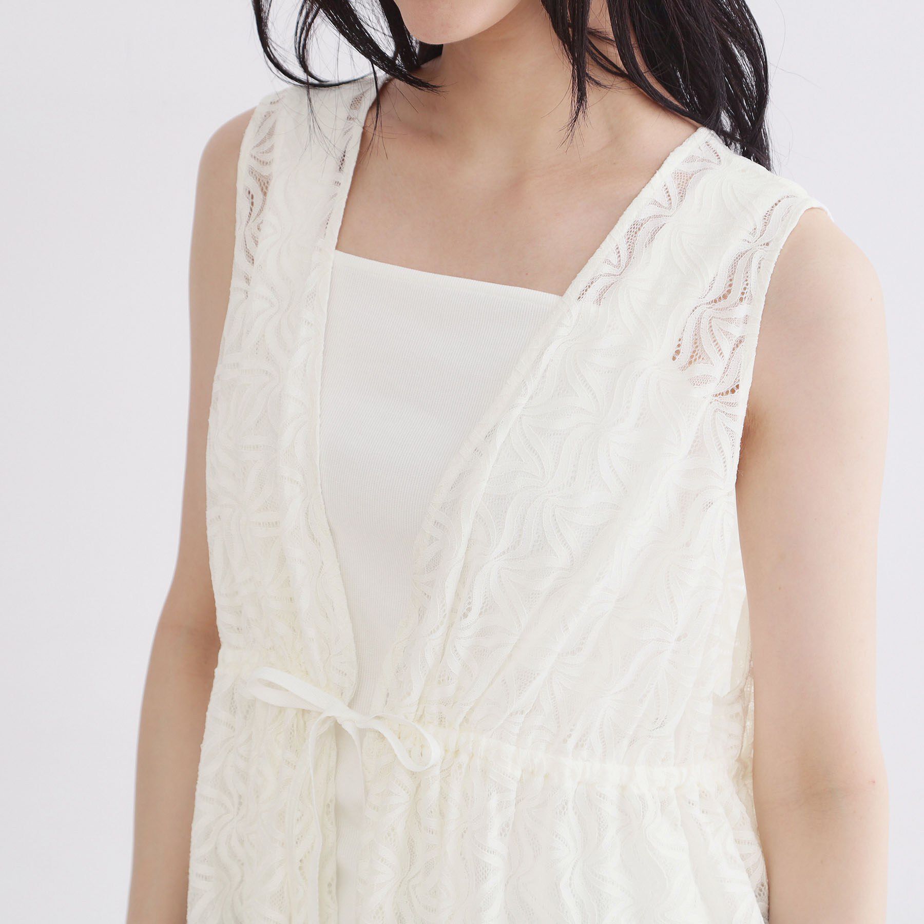 OPAQUE.CLIP「レースペプラムジレ【洗濯機OK】」|シャツ・ブラウス|