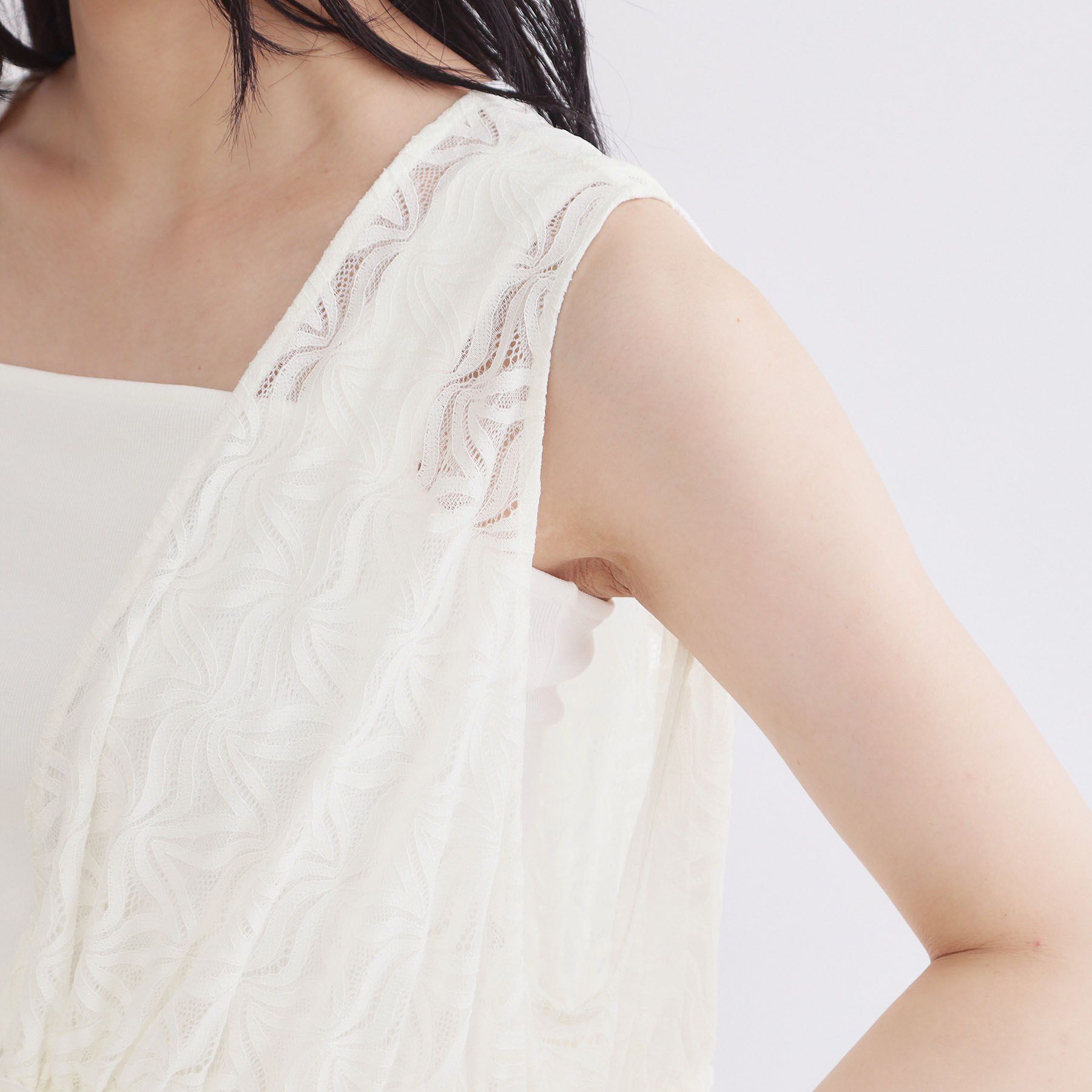 OPAQUE.CLIP「レースペプラムジレ【洗濯機OK】」|シャツ・ブラウス|