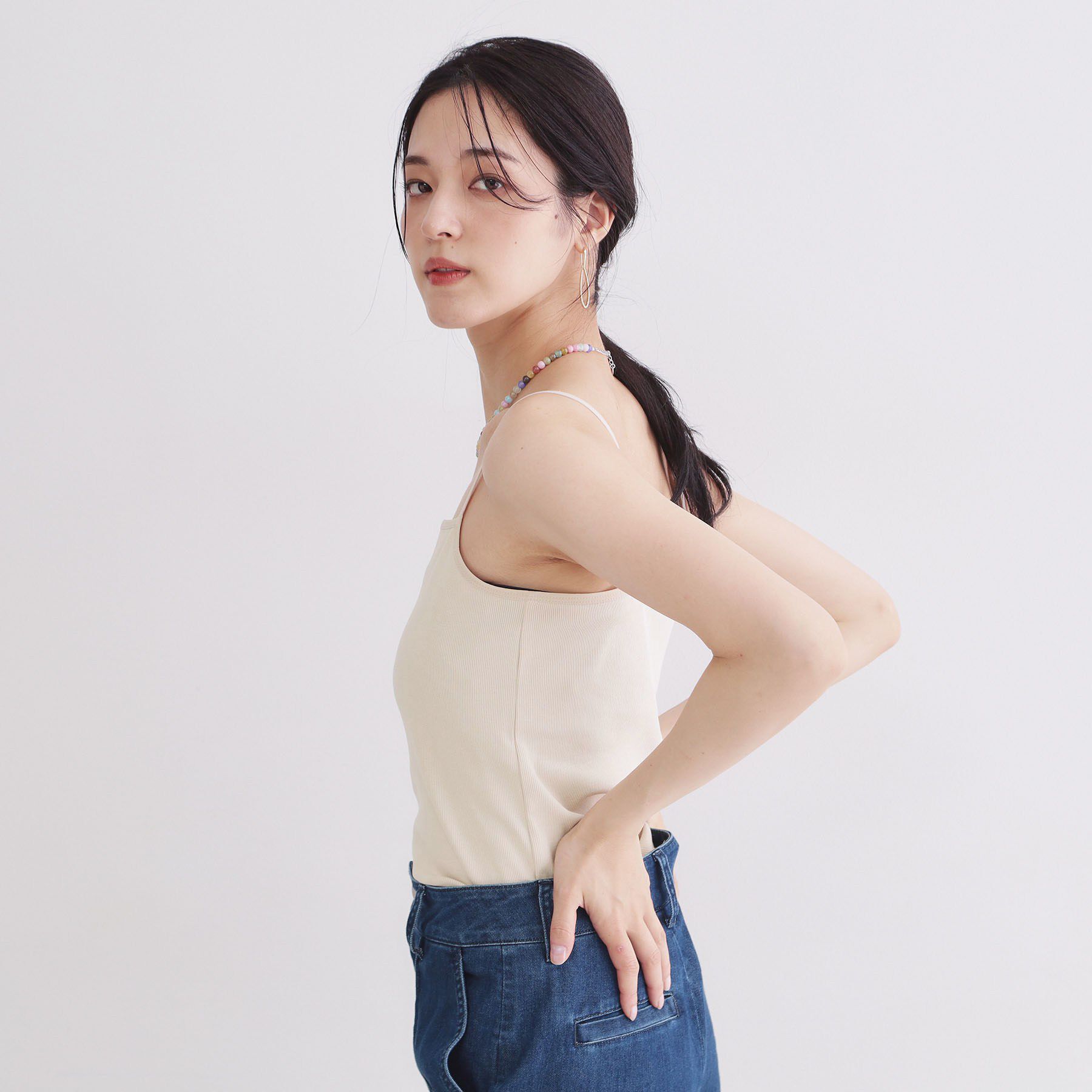 OPAQUE.CLIP「ベーシックリブキャミソール【洗濯機OK】」|キャミソール|