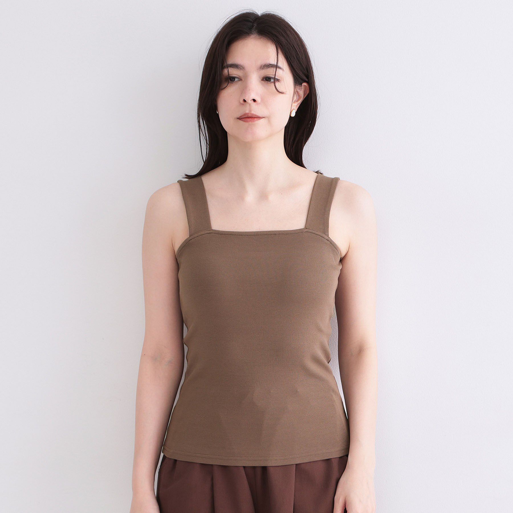 OPAQUE.CLIP「ワイドストラップリブキャミソール【洗濯機OK】」|キャミソール|