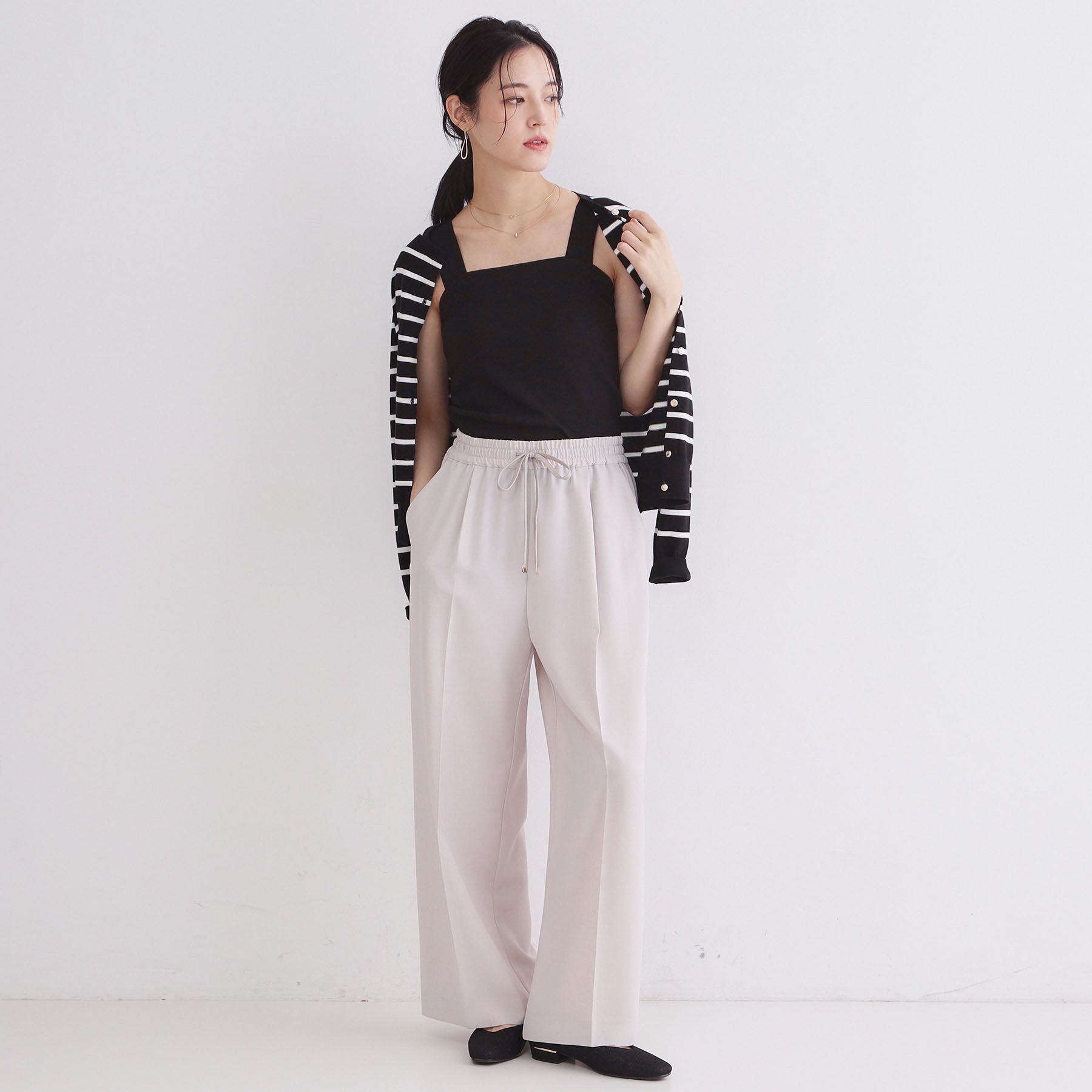 OPAQUE.CLIP「ワイドストラップリブキャミソール【洗濯機OK】」|キャミソール|