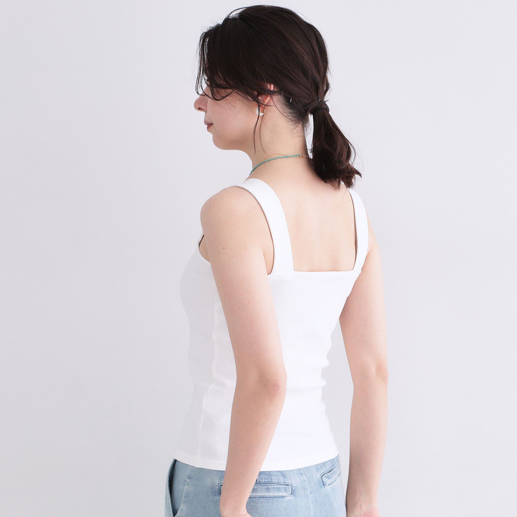 OPAQUE.CLIP「ワイドストラップリブキャミソール【洗濯機OK】」|キャミソール|