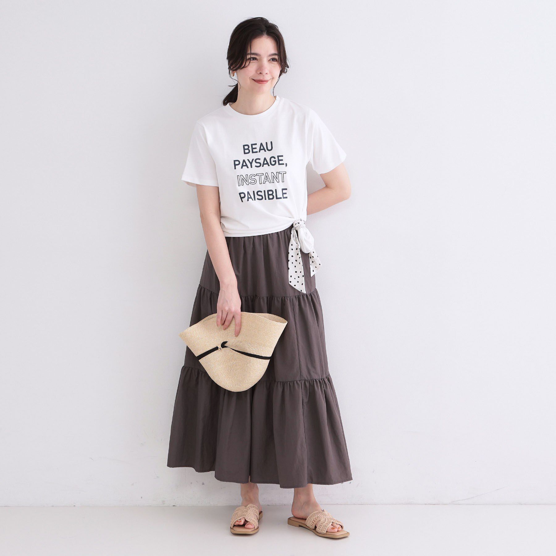 OPAQUE.CLIP「ロゴプリント刺繍アソートTシャツ【洗濯機OK】」|Tシャツ・カットソー|