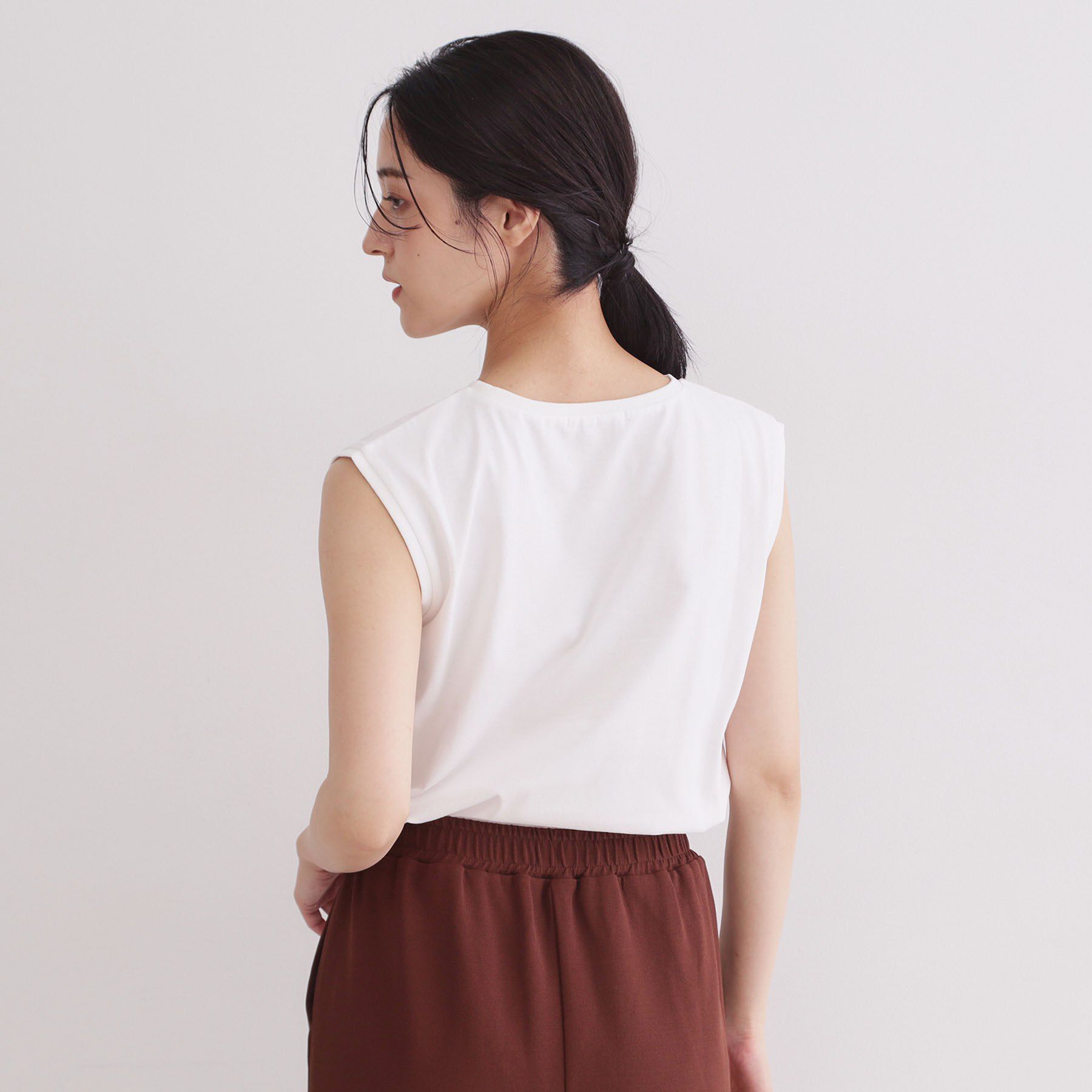 OPAQUE.CLIP「マルチボーダーアソート ノースリーブTシャツ【洗濯機OK】」|Tシャツ・カットソー|