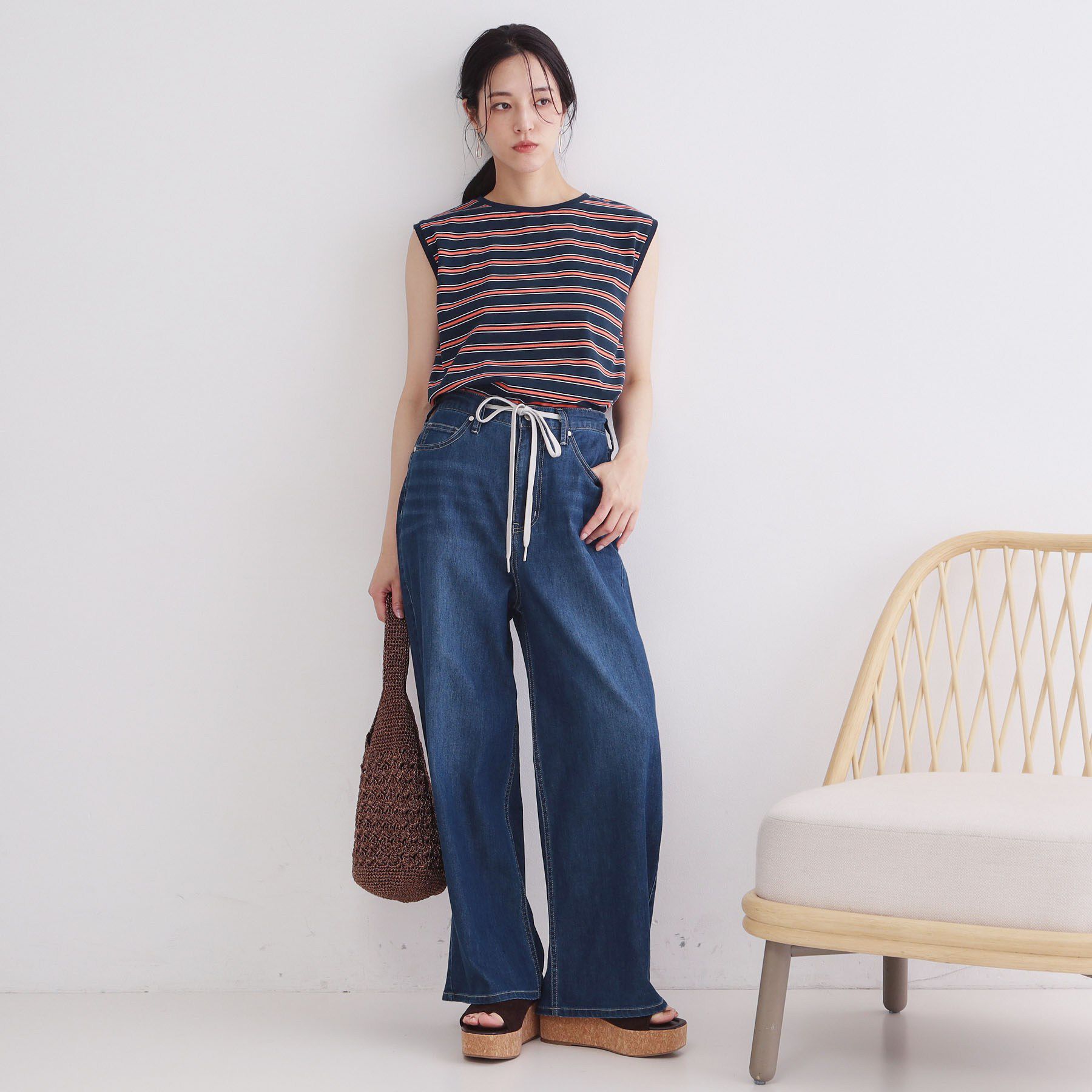 OPAQUE.CLIP「マルチボーダーアソート ノースリーブTシャツ【洗濯機OK】」|Tシャツ・カットソー|