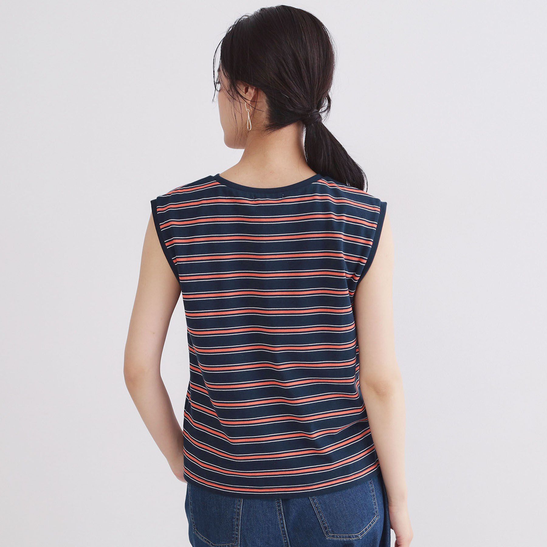 OPAQUE.CLIP「マルチボーダーアソート ノースリーブTシャツ【洗濯機OK】」|Tシャツ・カットソー|