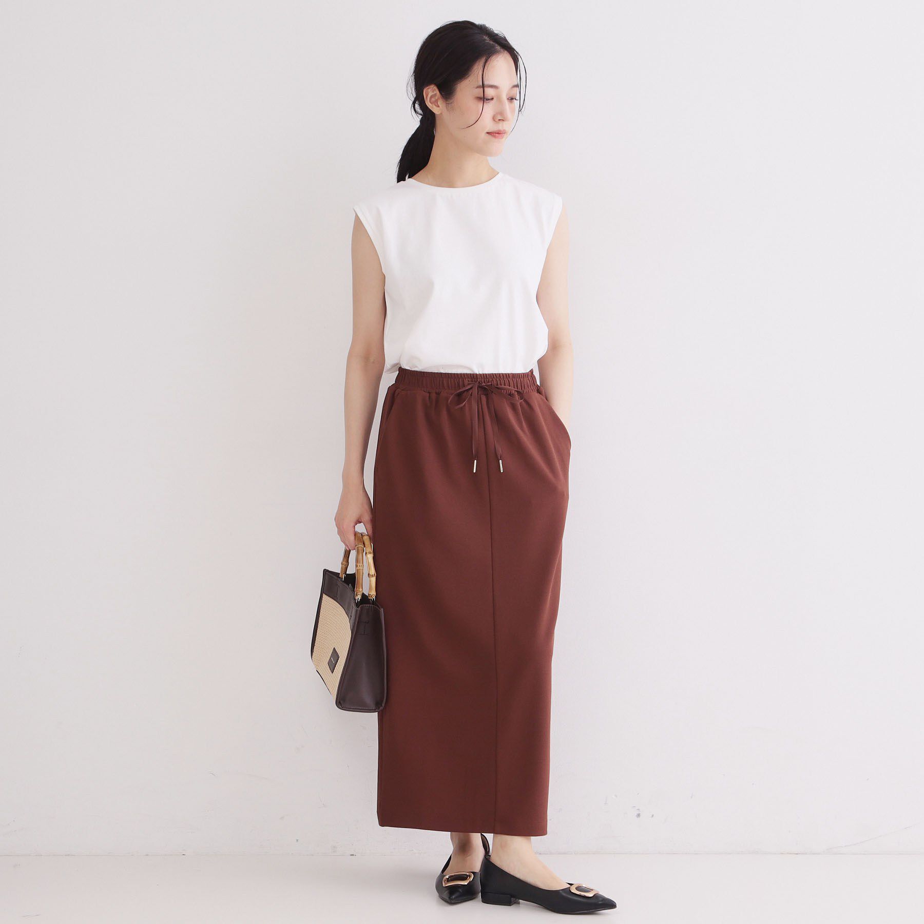 OPAQUE.CLIP「マルチボーダーアソート ノースリーブTシャツ【洗濯機OK】」|Tシャツ・カットソー|