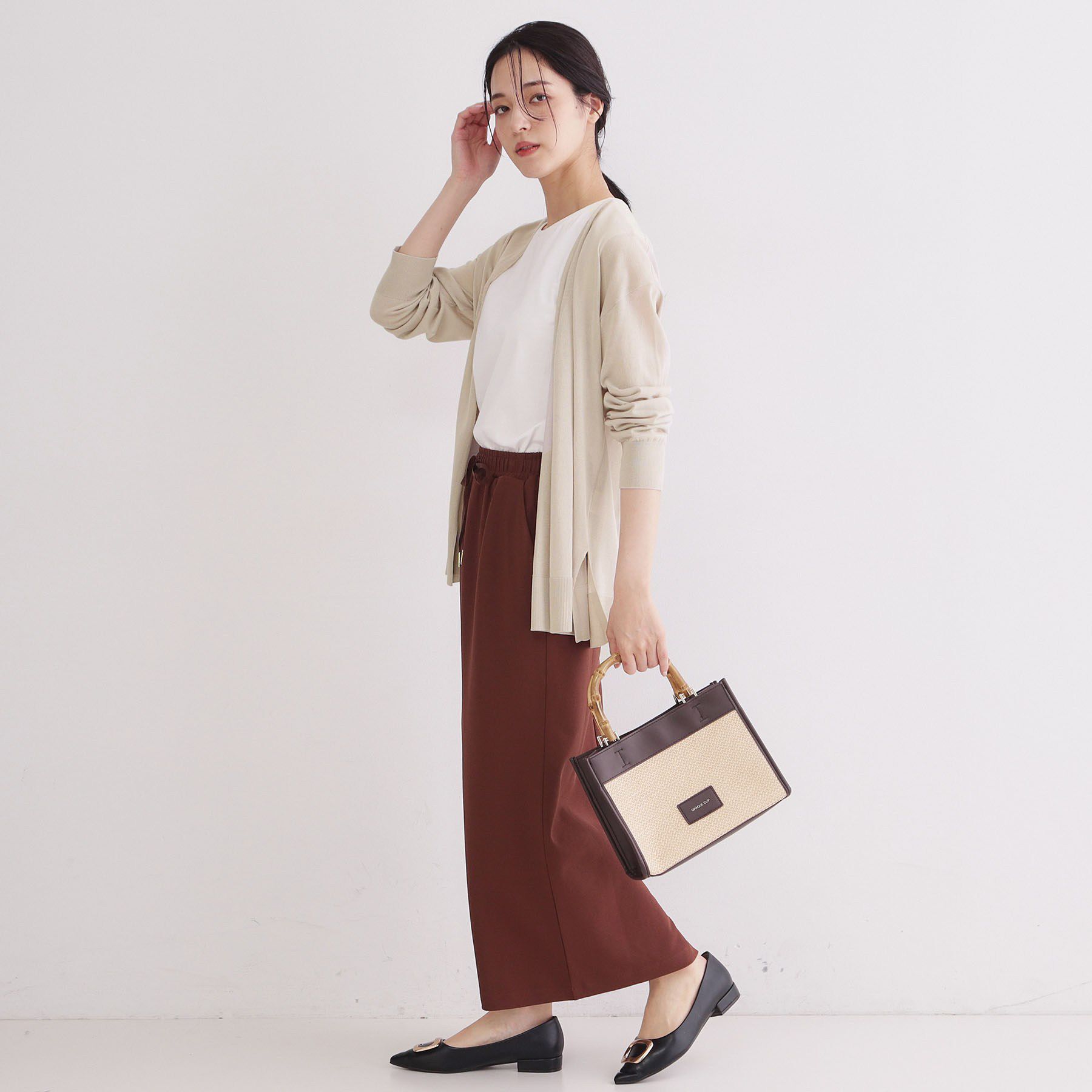 OPAQUE.CLIP「【接触冷感】ミディトッパーニットカーディガン《洗濯機OK／抗ピリング》」|カーディガン|