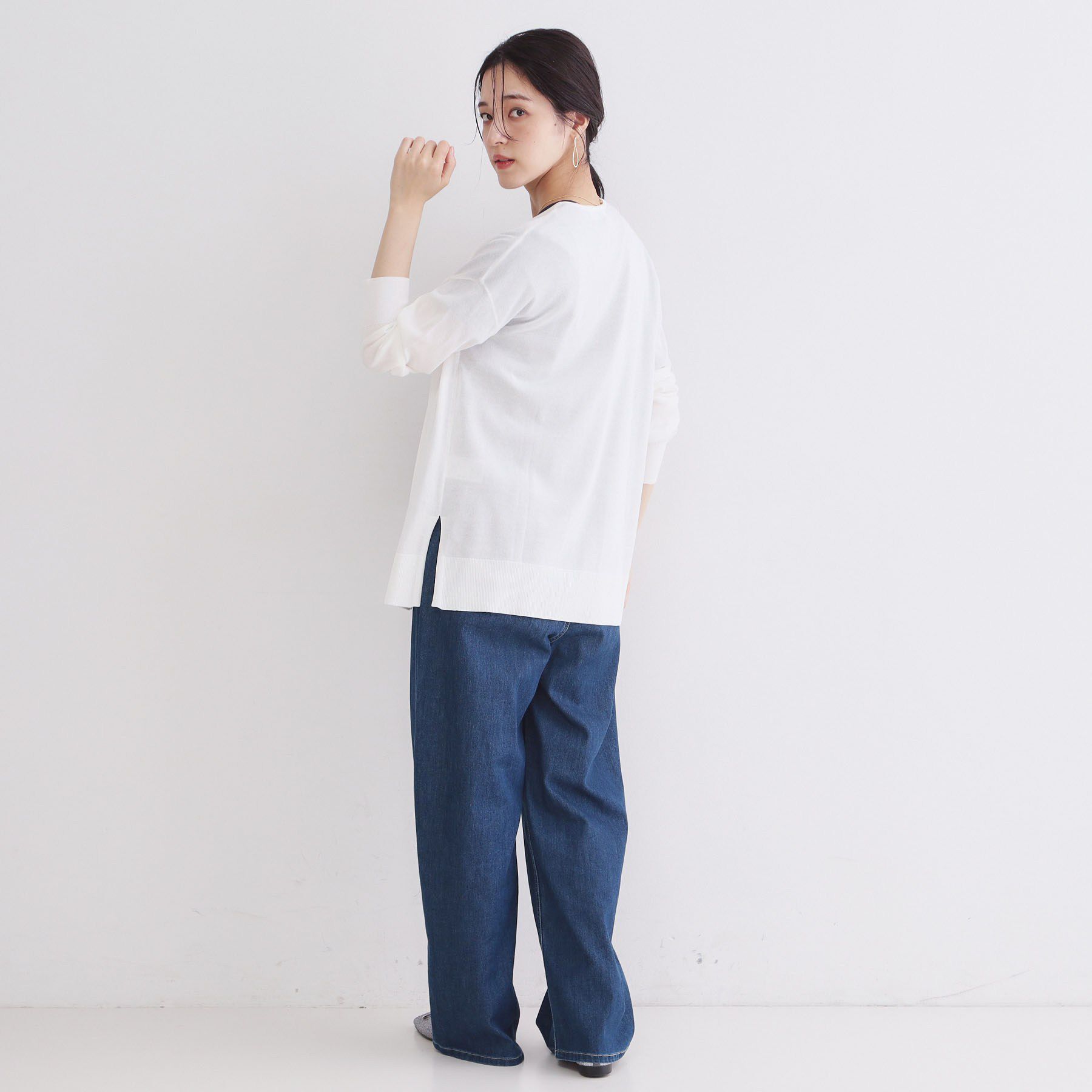 OPAQUE.CLIP「【接触冷感】ミディトッパーニットカーディガン《洗濯機OK／抗ピリング》」|カーディガン|