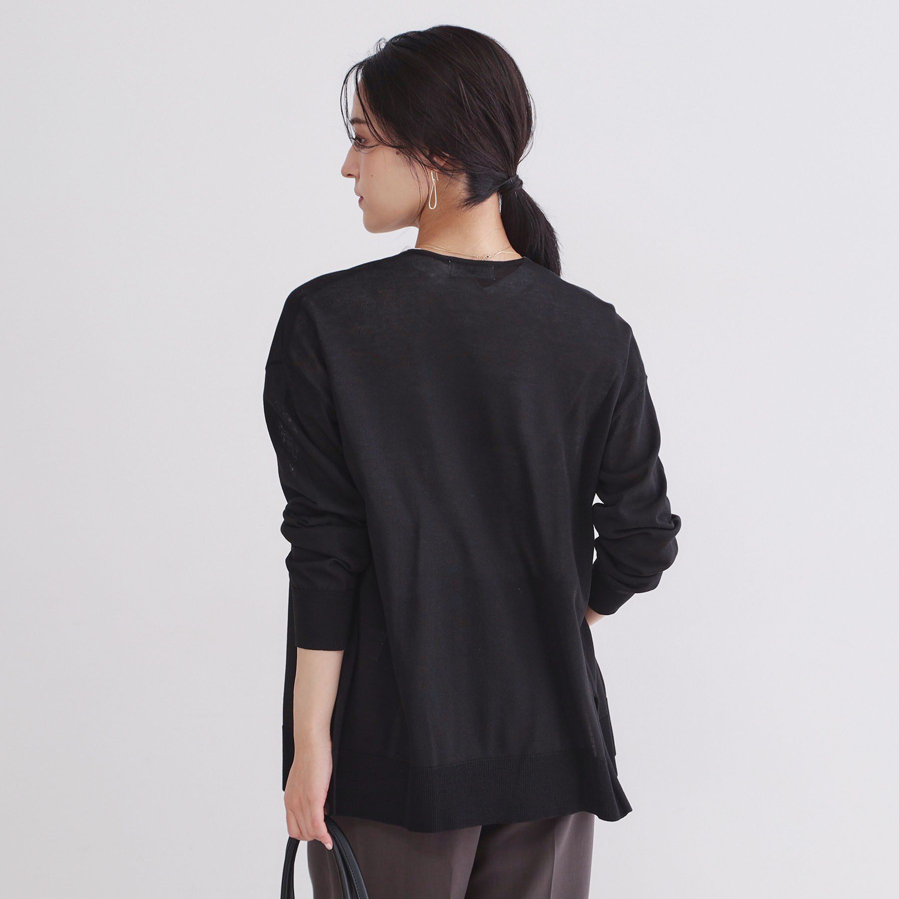 OPAQUE.CLIP「【接触冷感】ミディトッパーニットカーディガン《洗濯機OK／抗ピリング》」|カーディガン|