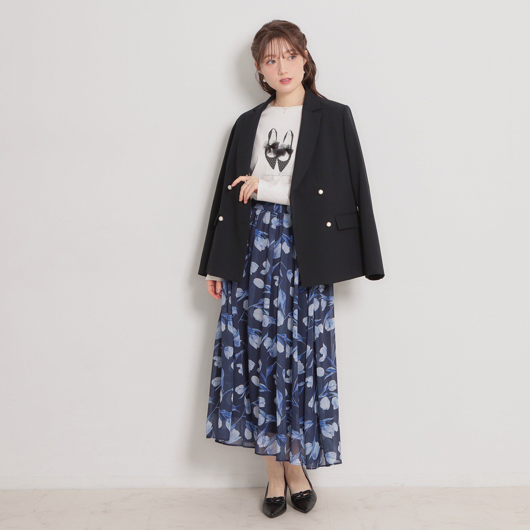 Couture broach「【洗える・通勤】パール調ボタン テーラードジャケット」|テーラードジャケット|