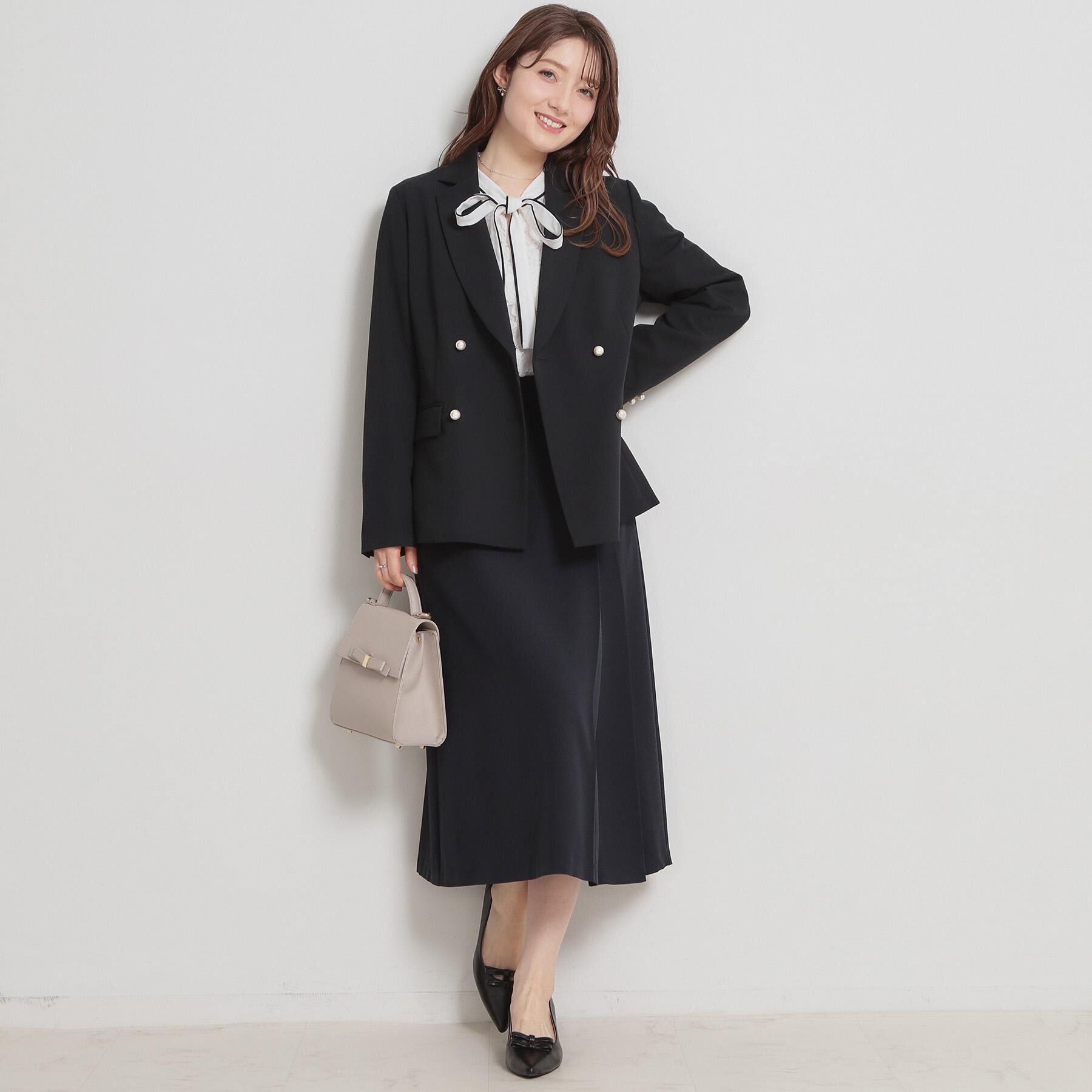 Couture broach「【洗える・通勤】パール調ボタン テーラードジャケット」|テーラードジャケット|