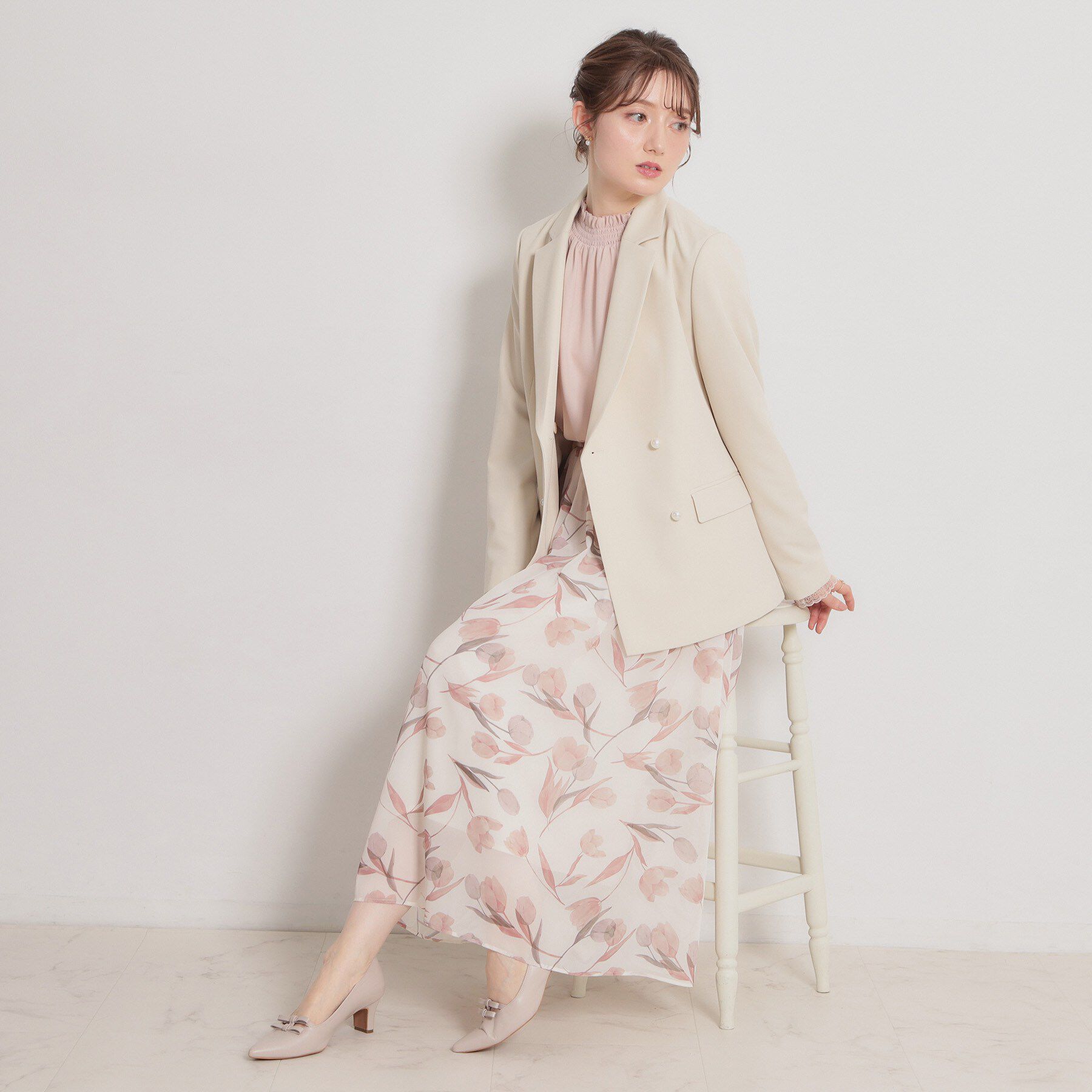 Couture broach「【洗える・通勤】パール調ボタン テーラードジャケット」|テーラードジャケット|