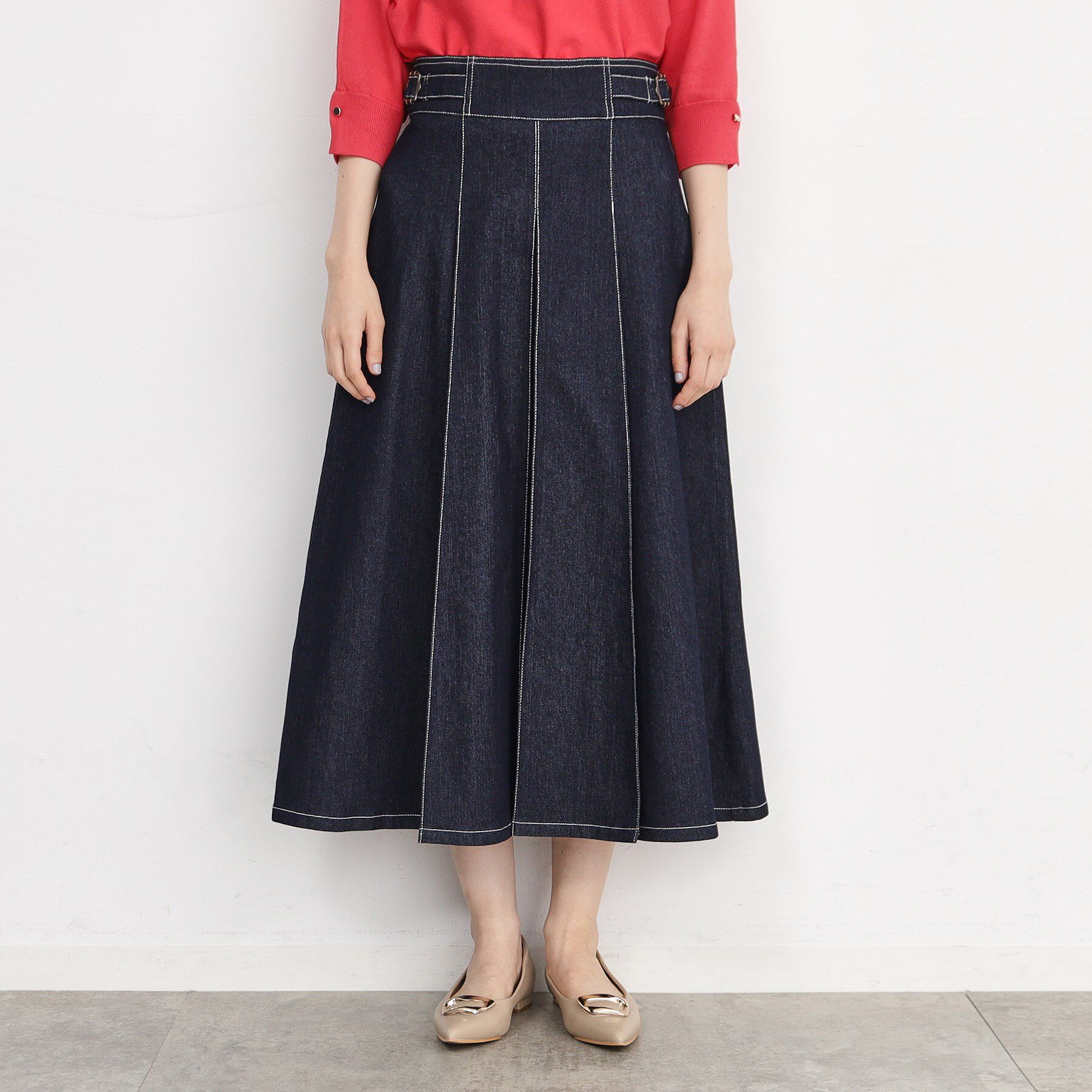 THE SHOP TK「シーズンレスで使える デニムタックスカート/洗える」|スカート|
