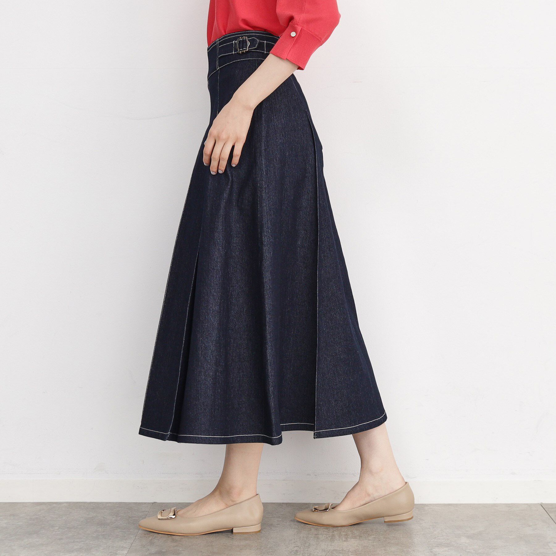 THE SHOP TK「シーズンレスで使える デニムタックスカート/洗える」|スカート|