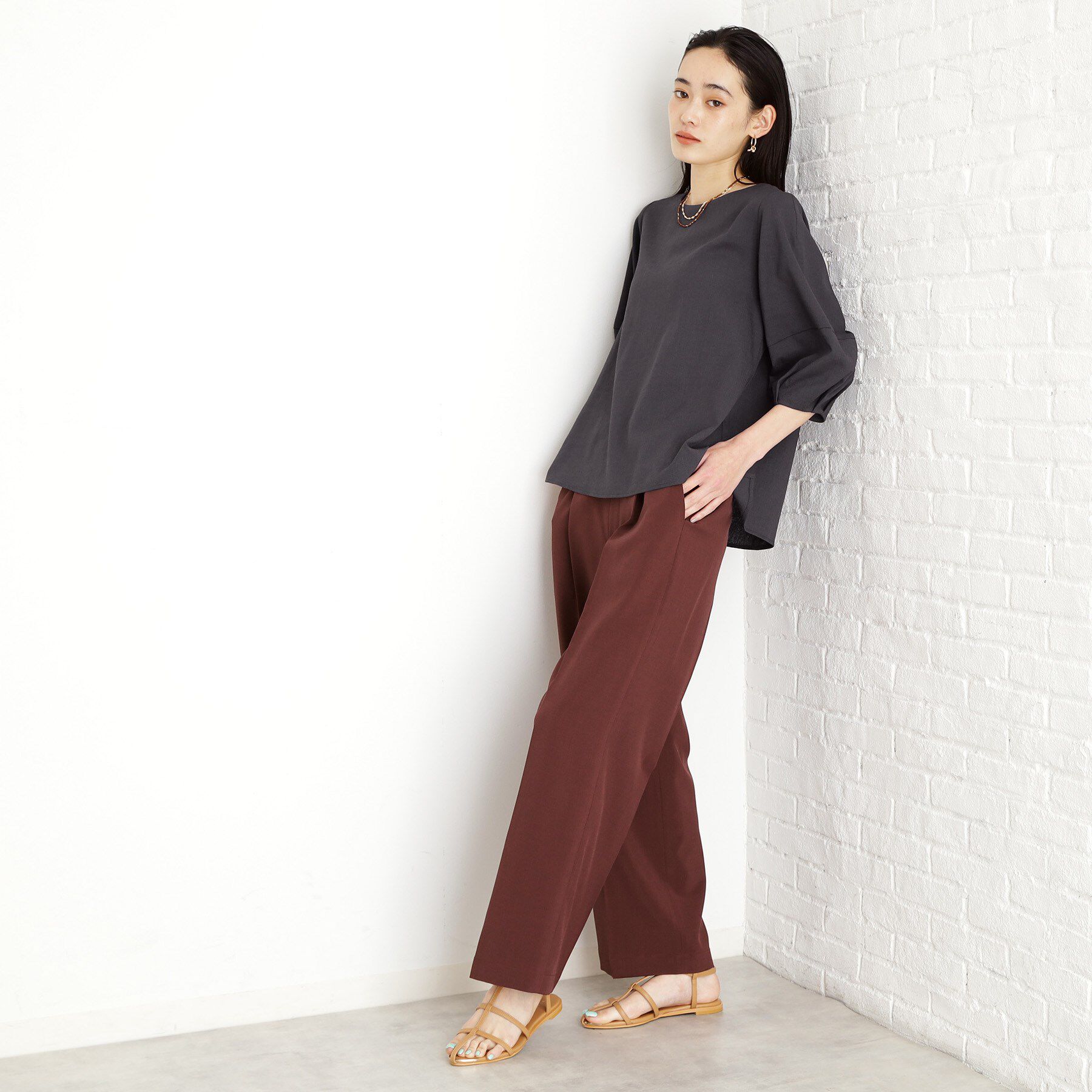 THE SHOP TK「【XS-XLサイズ】麻調ワイドパンツ/洗濯機OK/from the VOICE」|その他|