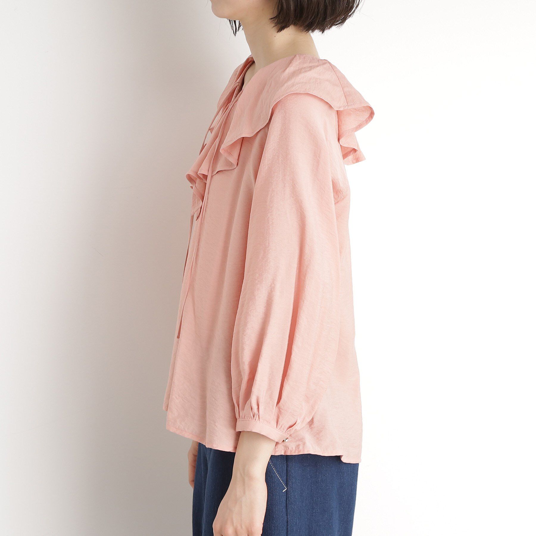 THE SHOP TK「ラッフルカラーブラウス【洗濯機OK】」|シャツ・ブラウス|