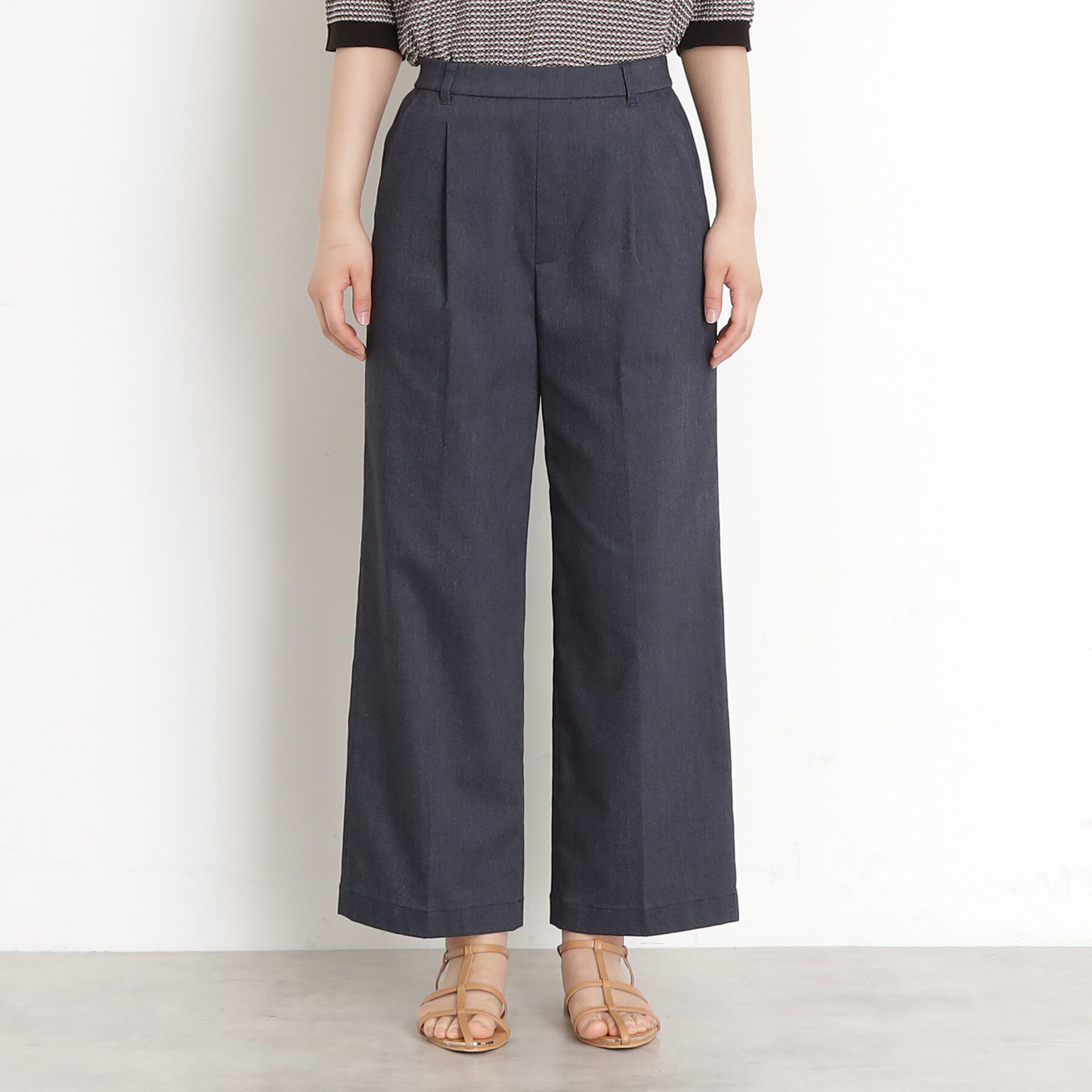 THE SHOP TK「【XS-XLサイズ/ラクに穿ける】ハイパーストレッチワイドパンツ/接触冷感/洗える」|その他|