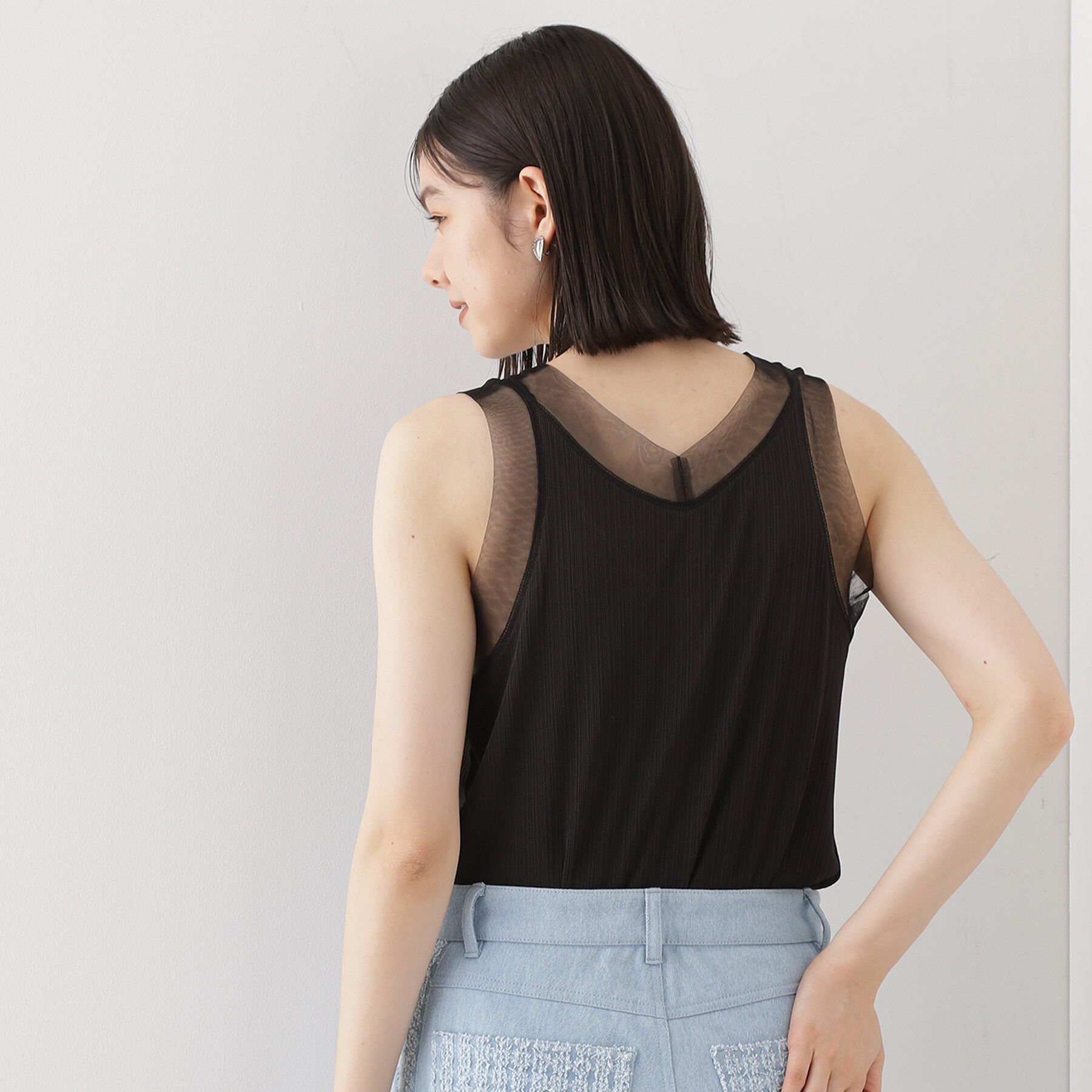 THE SHOP TK「ランダムリブシアータンク【洗える】」|キャミソール|