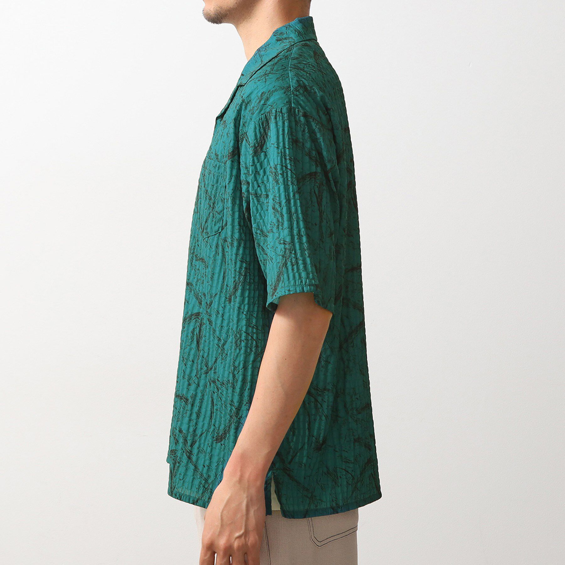 THE SHOP TK「総柄サッカー半袖シャツ マシンウォッシャブル」|シャツ・ブラウス|