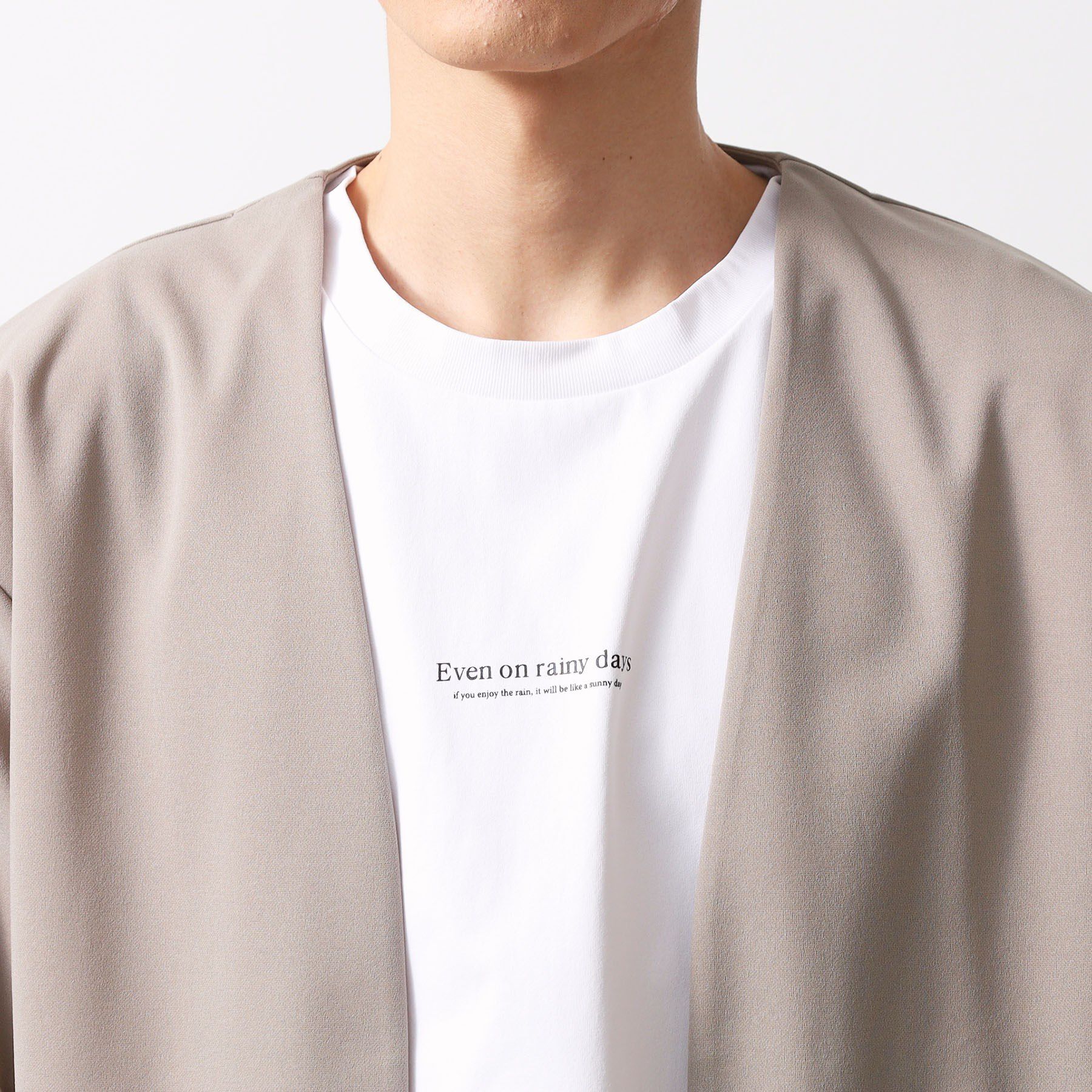 THE SHOP TK「梨地アンサンブルカーディガン　五分袖カーディガン＋半袖Tシャツセット/マシンウォッシャブル」|カーディガン|