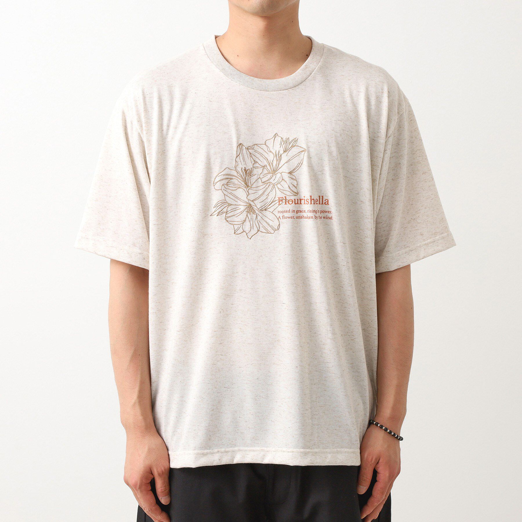 THE SHOP TK「ポリ麻刺繍半袖Tシャツ」|Tシャツ・カットソー|