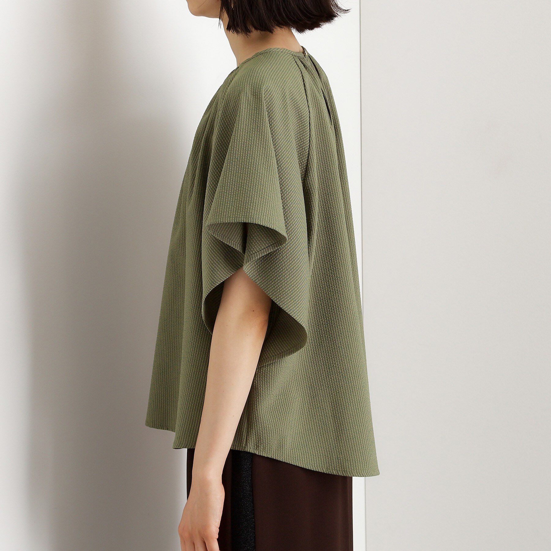 THE SHOP TK「フレアスリーブブラウス【二の腕カバー/UV/洗濯機OK】」|シャツ・ブラウス|