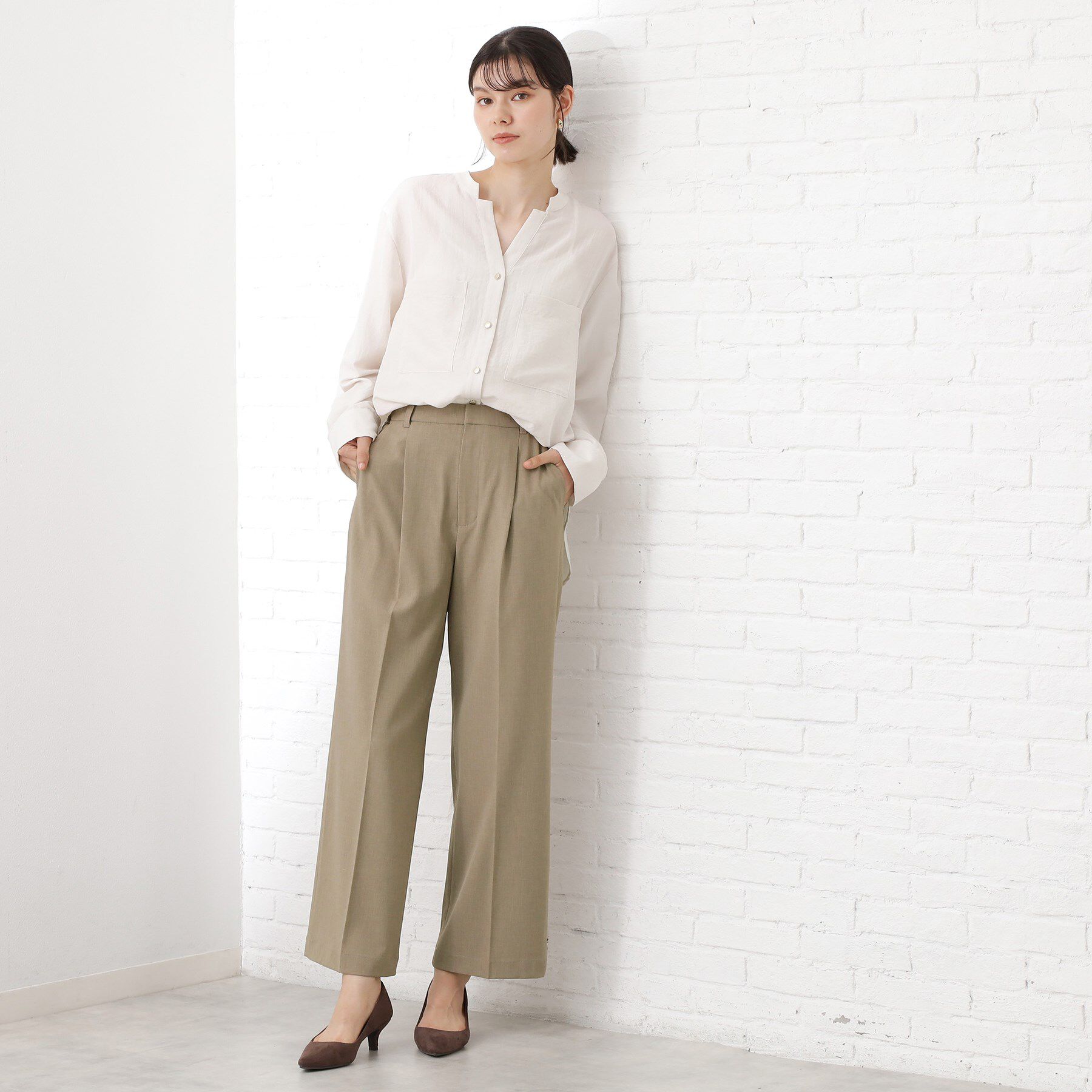 THE SHOP TK「【美脚見え】タックワイドパンツ【セットアップ可】」|その他|