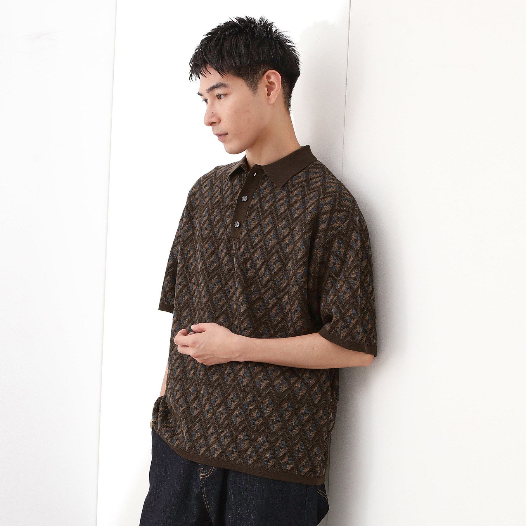 THE SHOP TK「ジオメニットポロシャツ　【洗濯機OK】」|ポロシャツ|