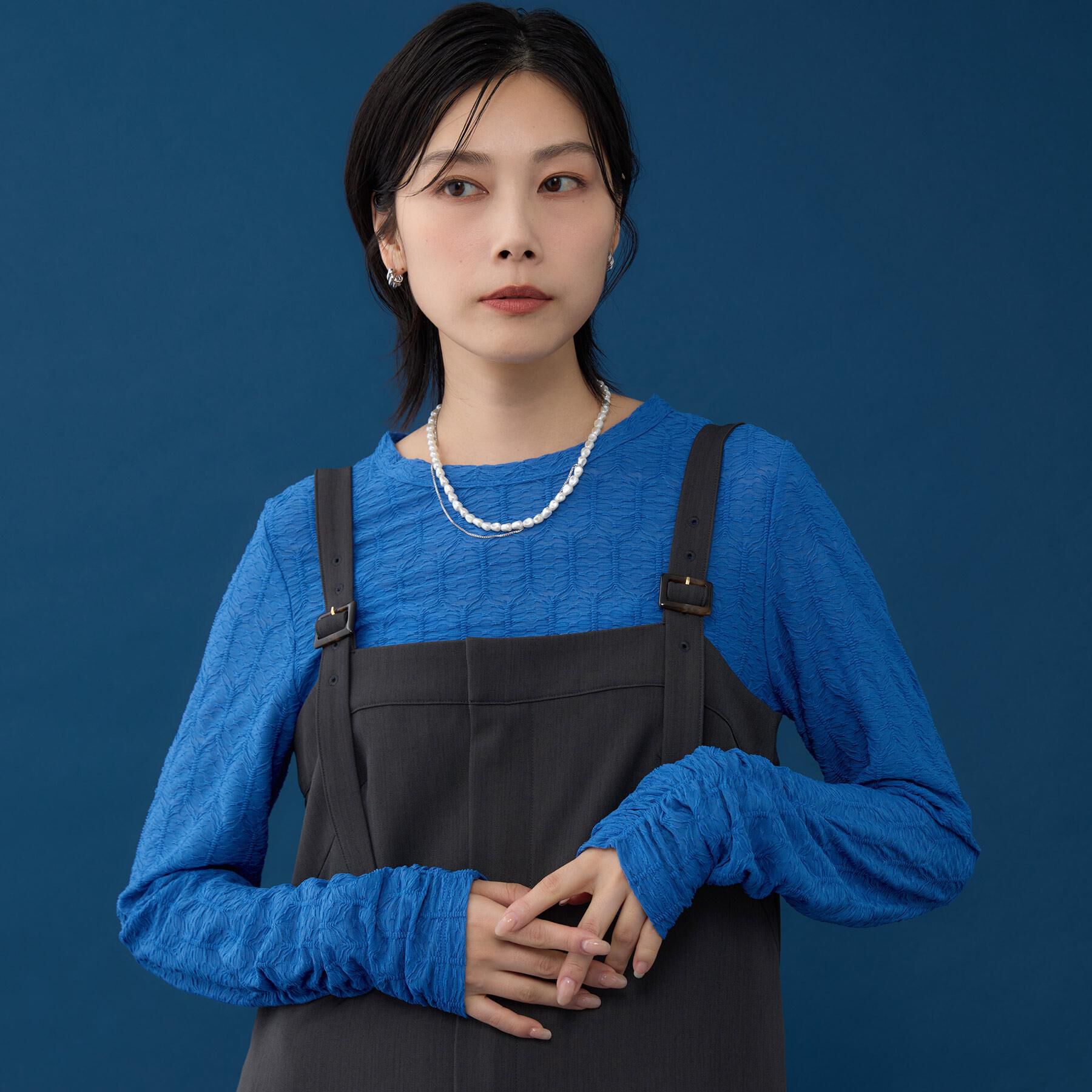 THE SHOP TK「ウェーブシアー袖クシュプルオーバー【洗濯機OK】」|Tシャツ・カットソー|