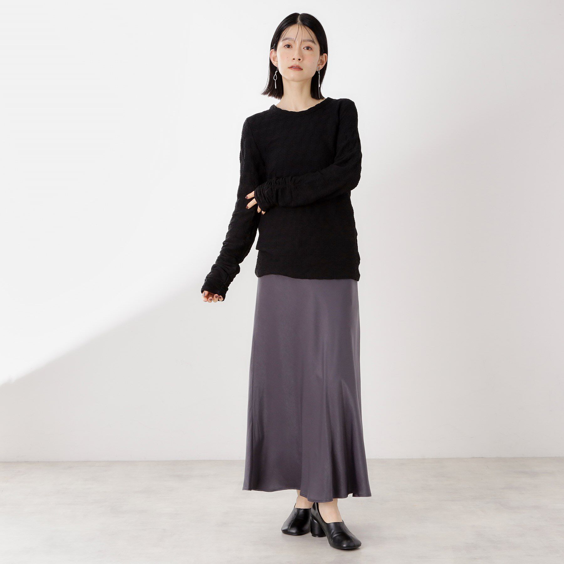 THE SHOP TK「ウェーブシアー袖クシュプルオーバー【洗濯機OK】」|Tシャツ・カットソー|