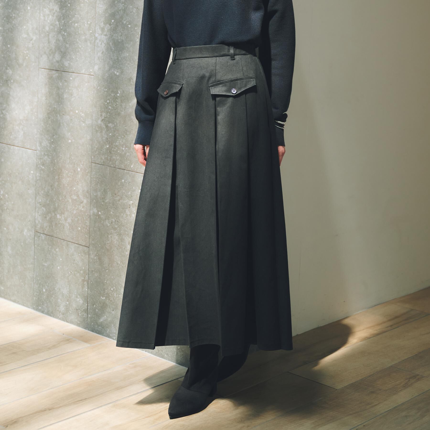 THE SHOP TK「フラップタックスカート【洗える】」|スカート|