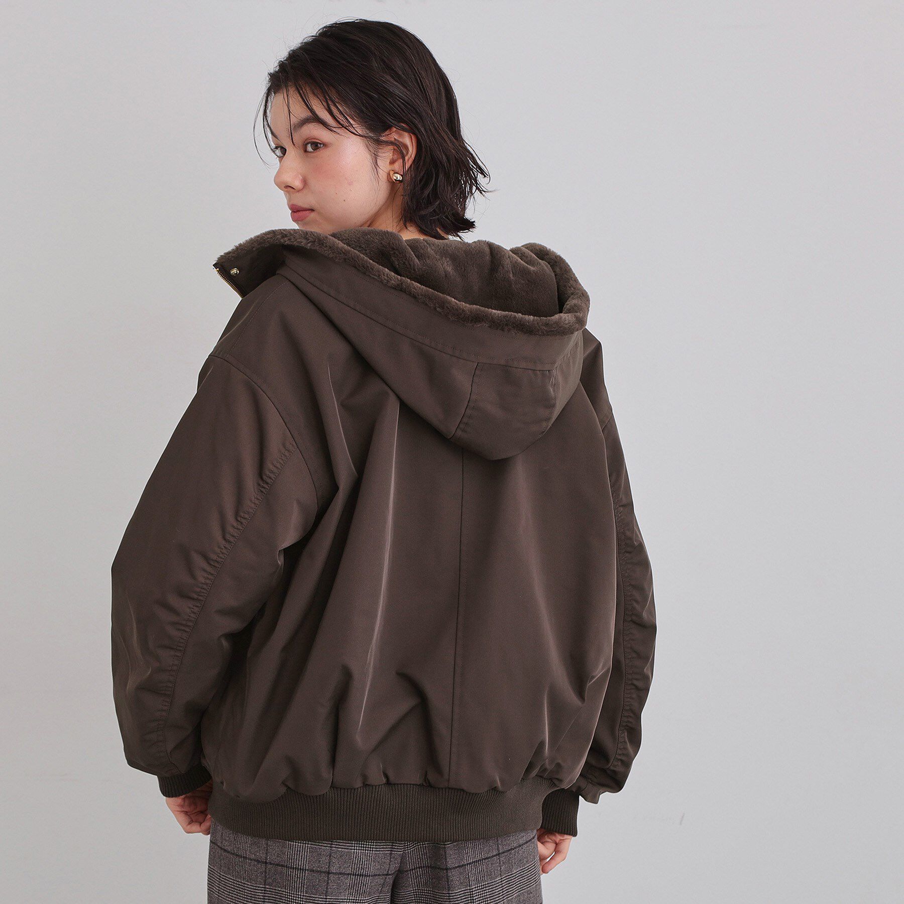 THE SHOP TK「【2WAY/洗える】リバーシブル フェイクファーブルゾン」|ブルゾン・スタジャン|